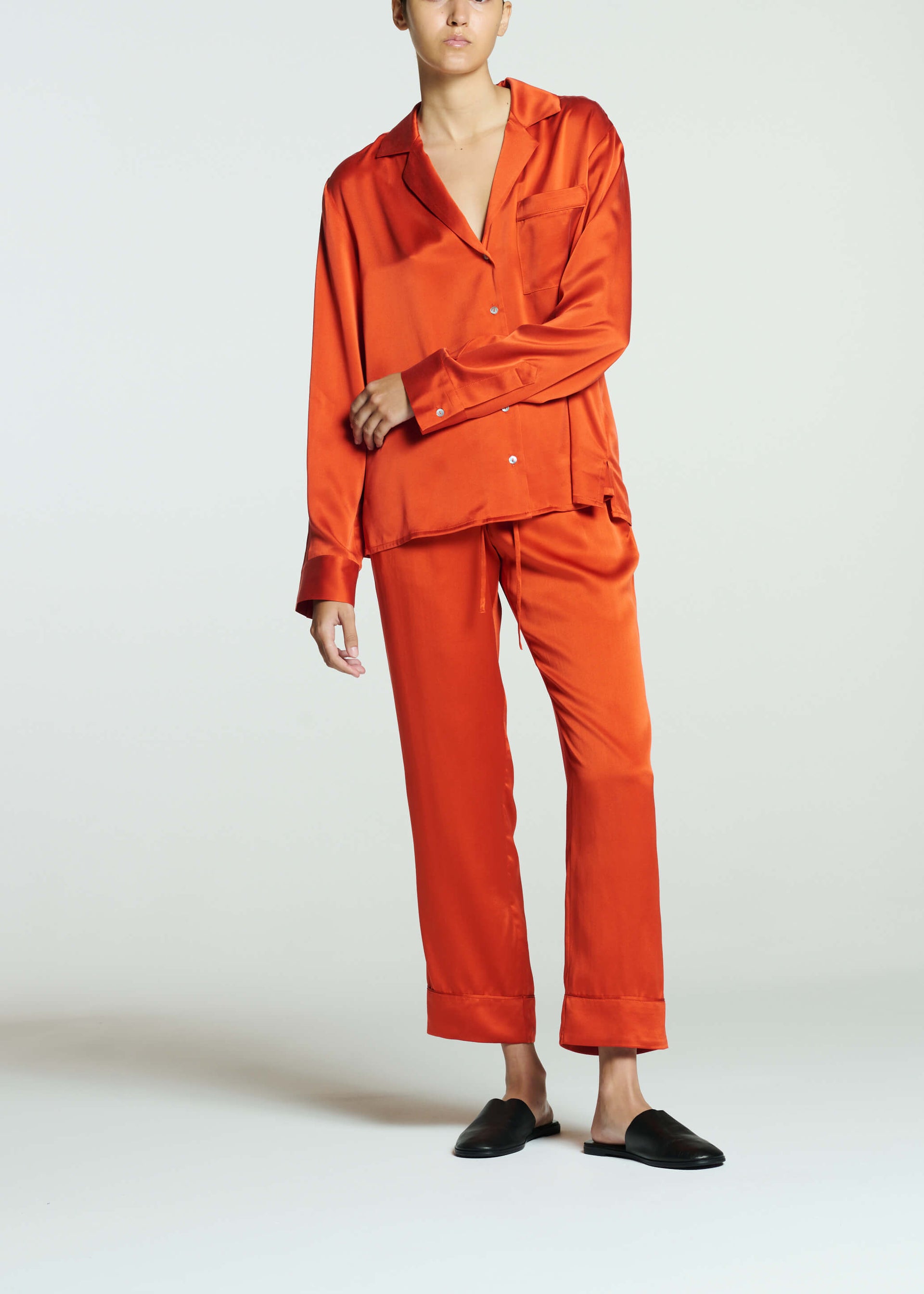 Montilla Trouser Persimmon Silk Charmeuse