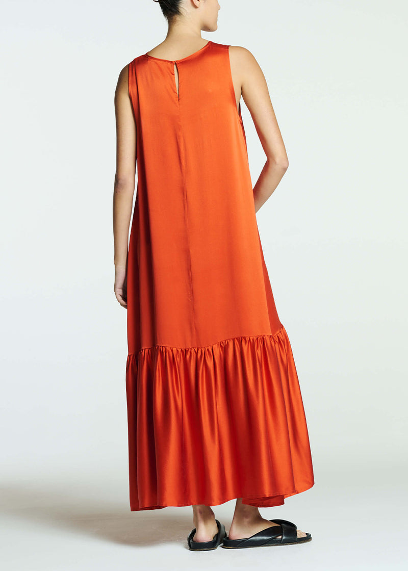 Rhea Dress Persimmon Silk Charmeuse