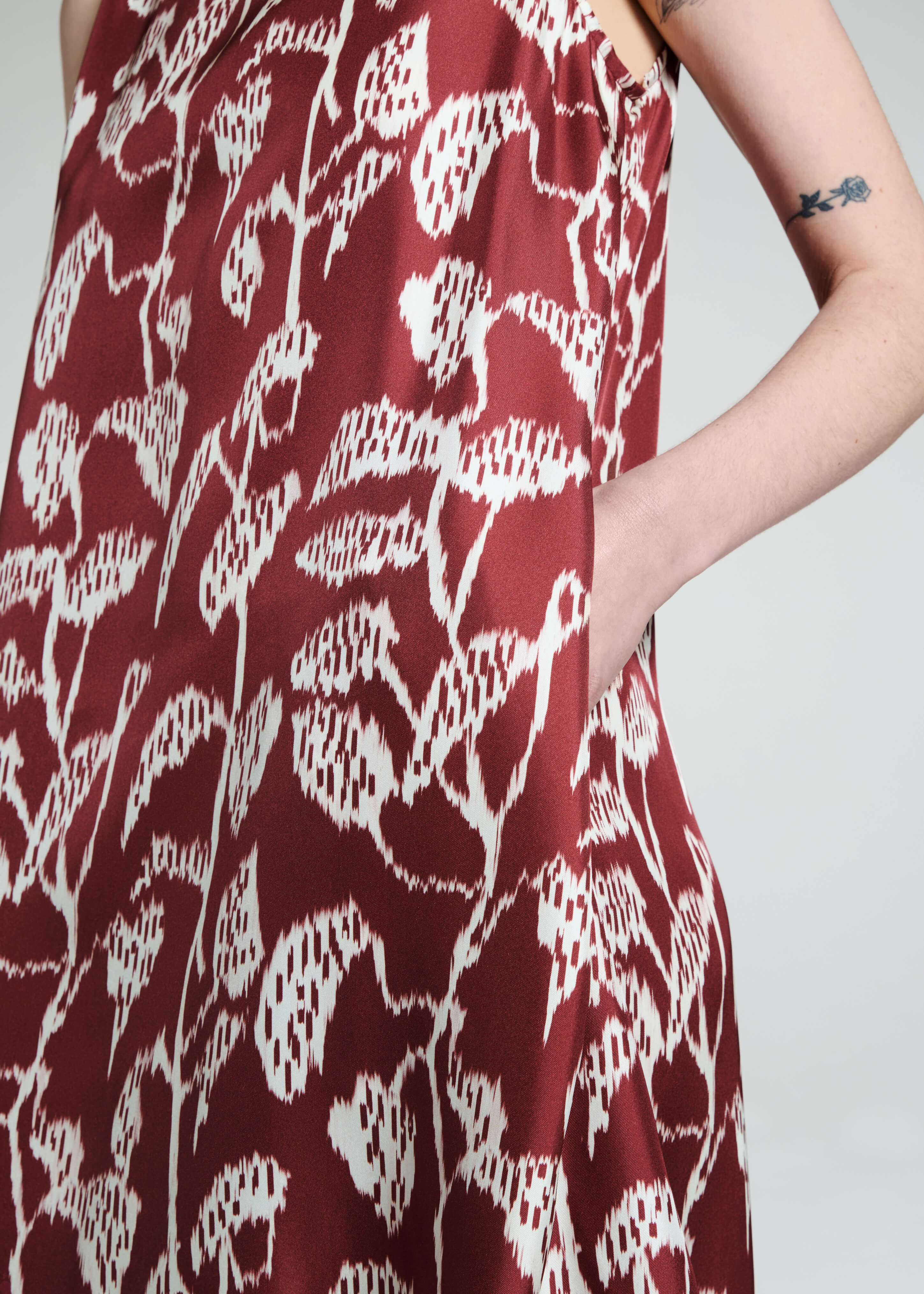 Oslo Dress Burgundy Vine Silk Twill