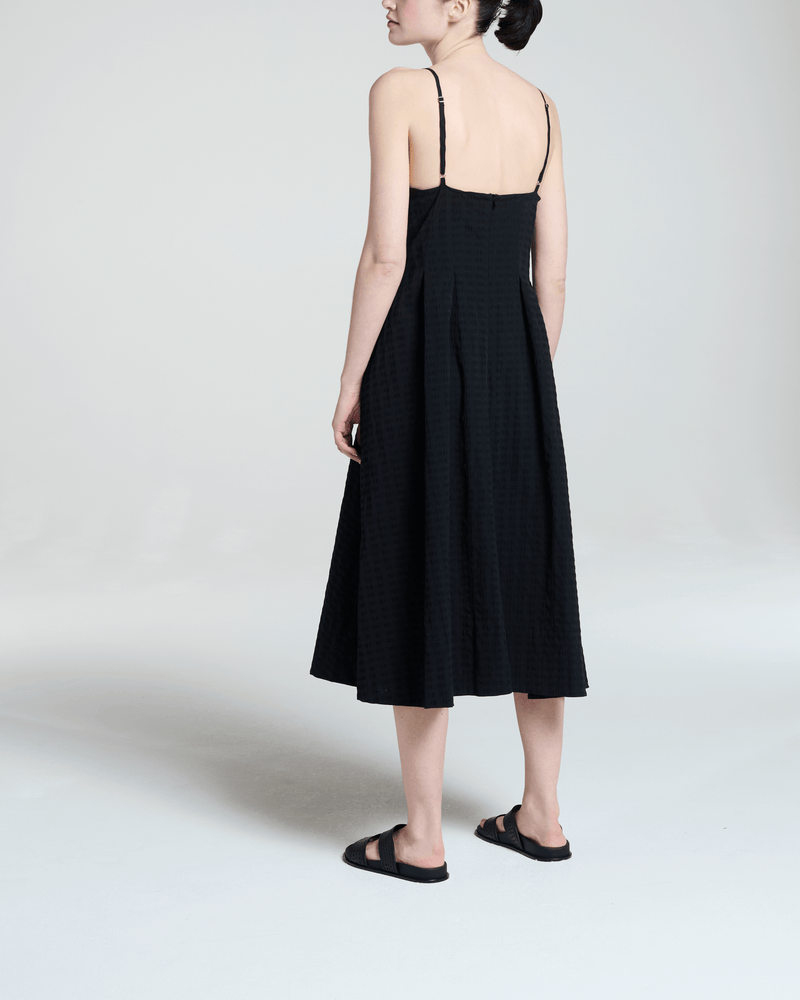 Kate Dress Black Textured Cotton