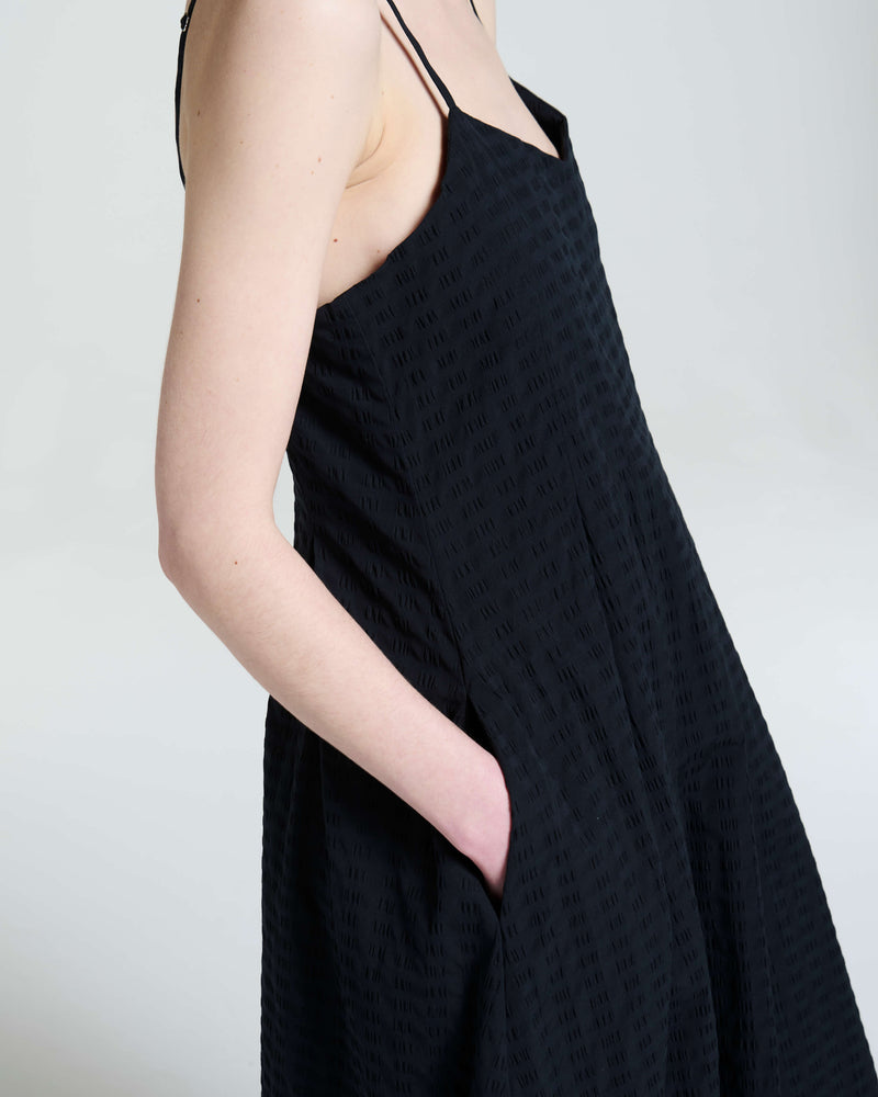 Kate Dress Black Textured Cotton
