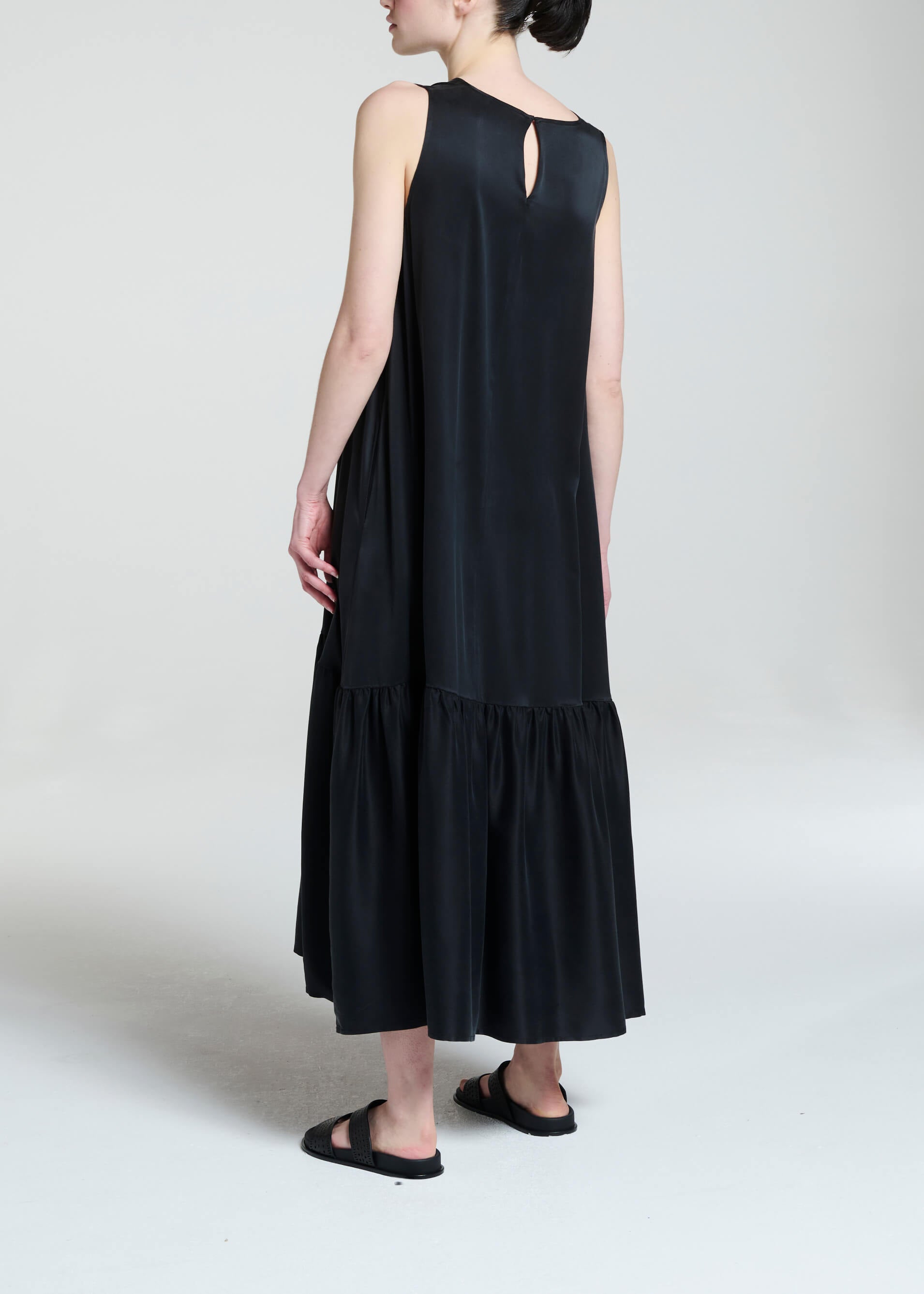 Rhea Dress Black Silk Charmeuse