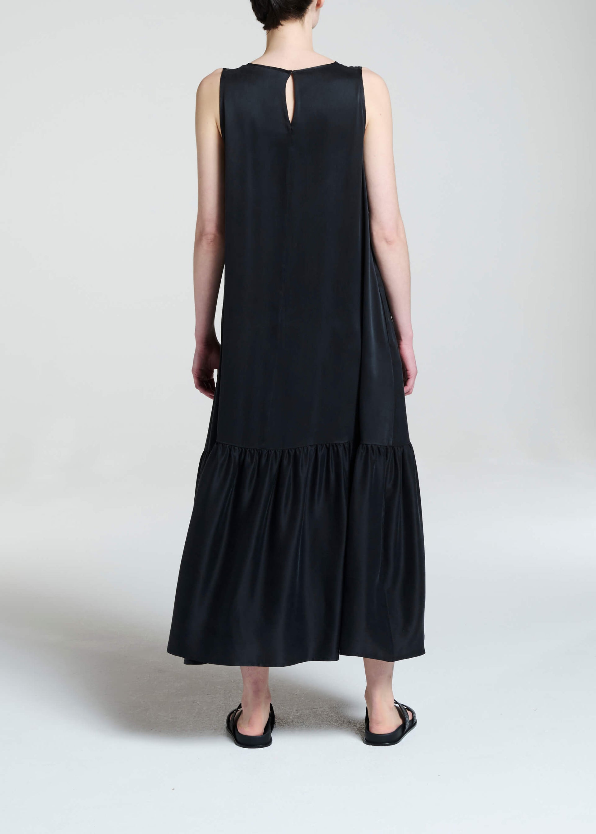 Rhea Dress Black Silk Charmeuse