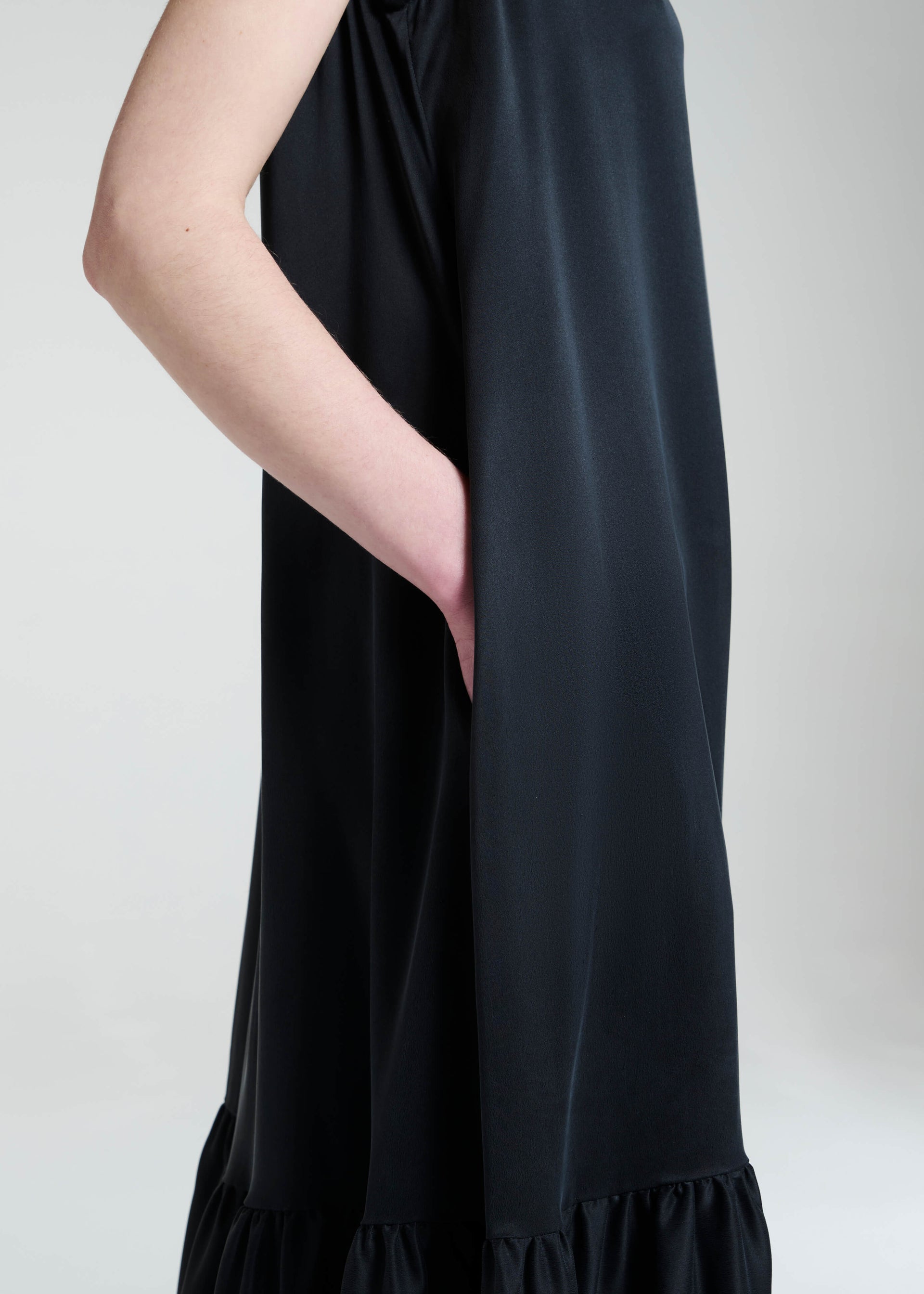 Rhea Dress Black Silk Charmeuse