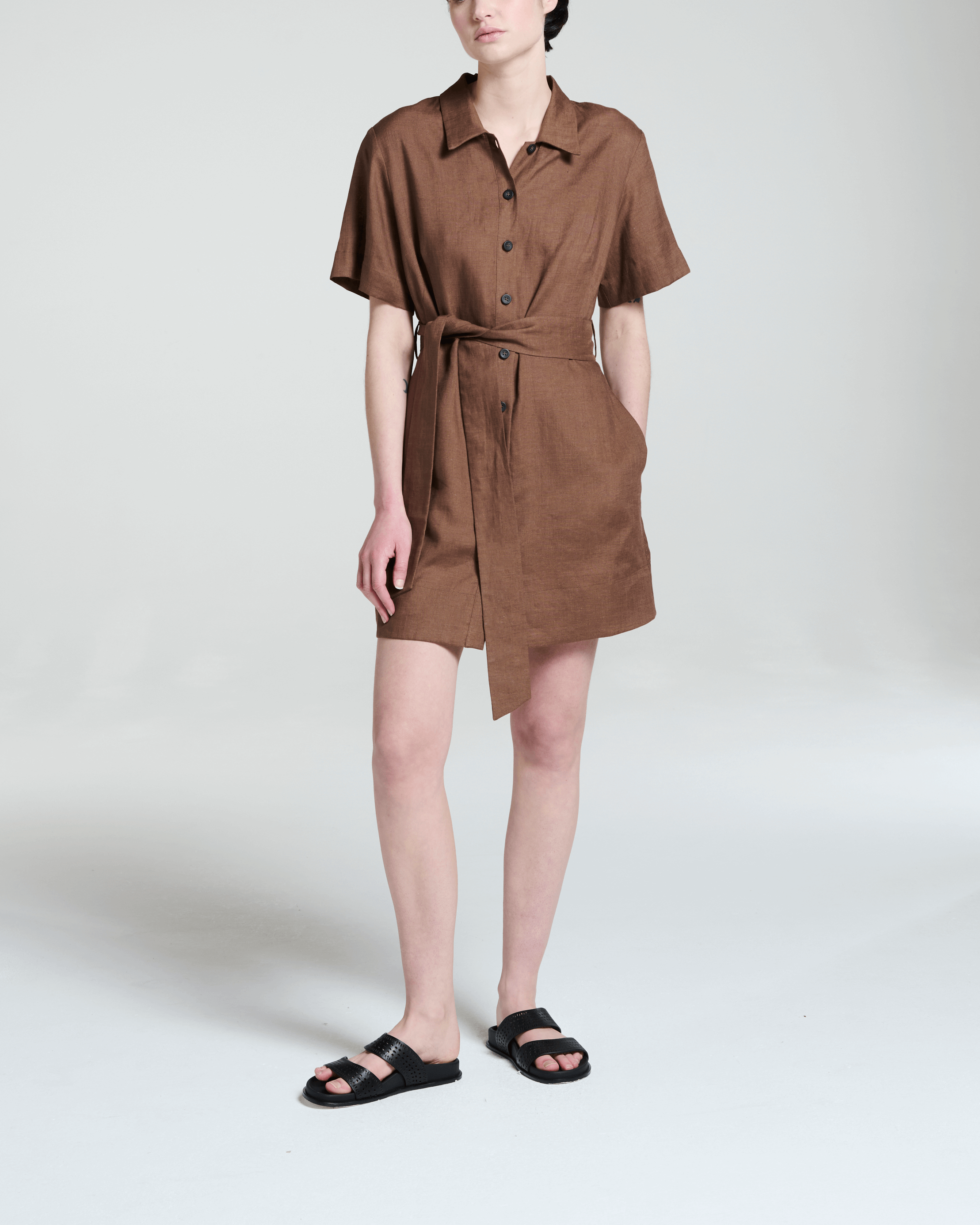 Lucca Dress Sepia Linen