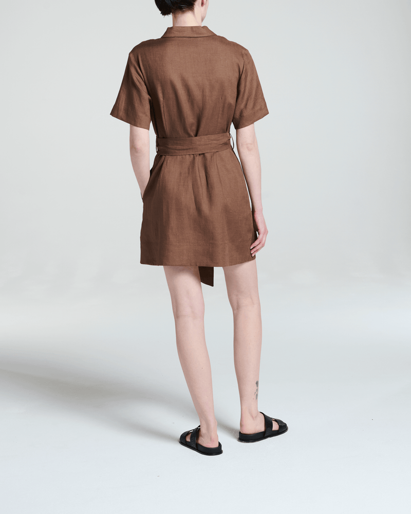 Lucca Dress Sepia Linen