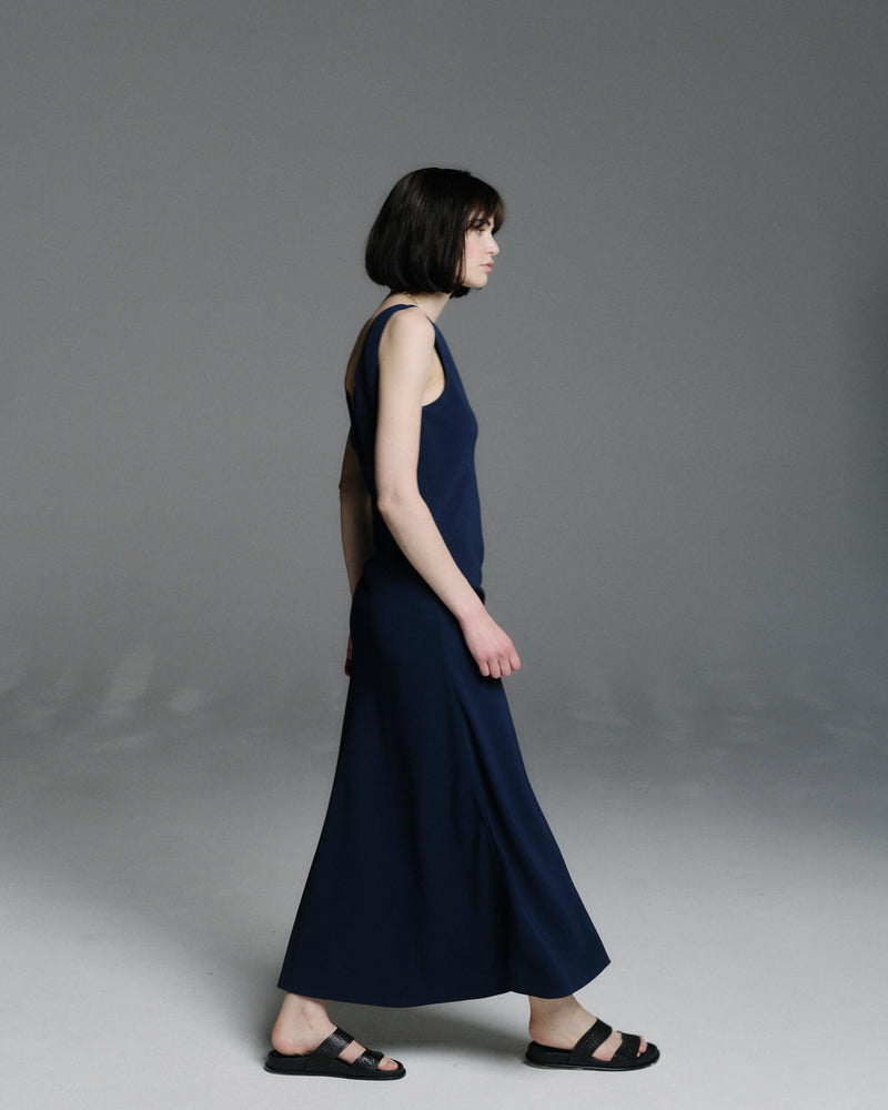 Bordeaux Dress Navy Blue Viscose