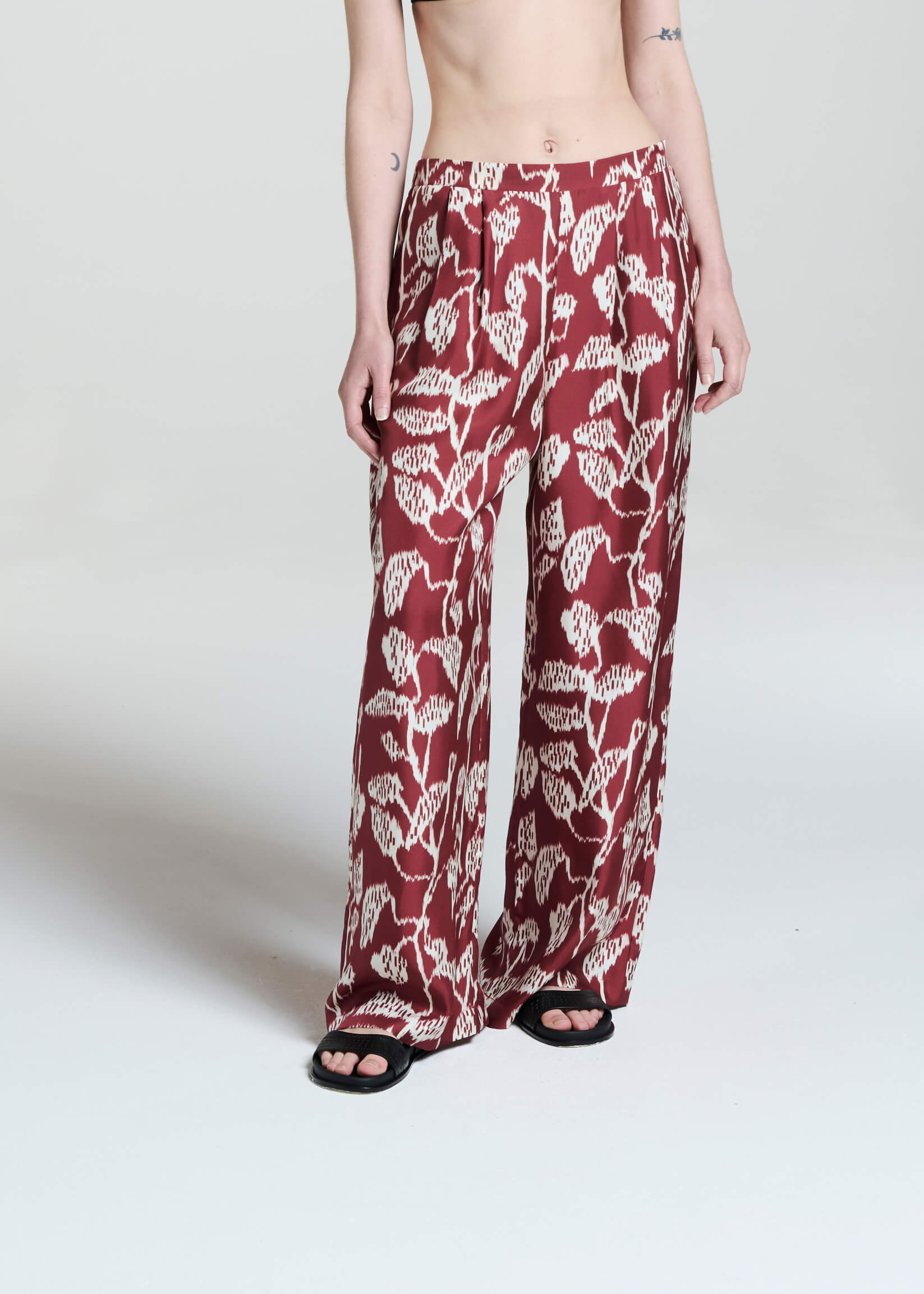 Isola Trouser Burgundy Vine Silk Twill