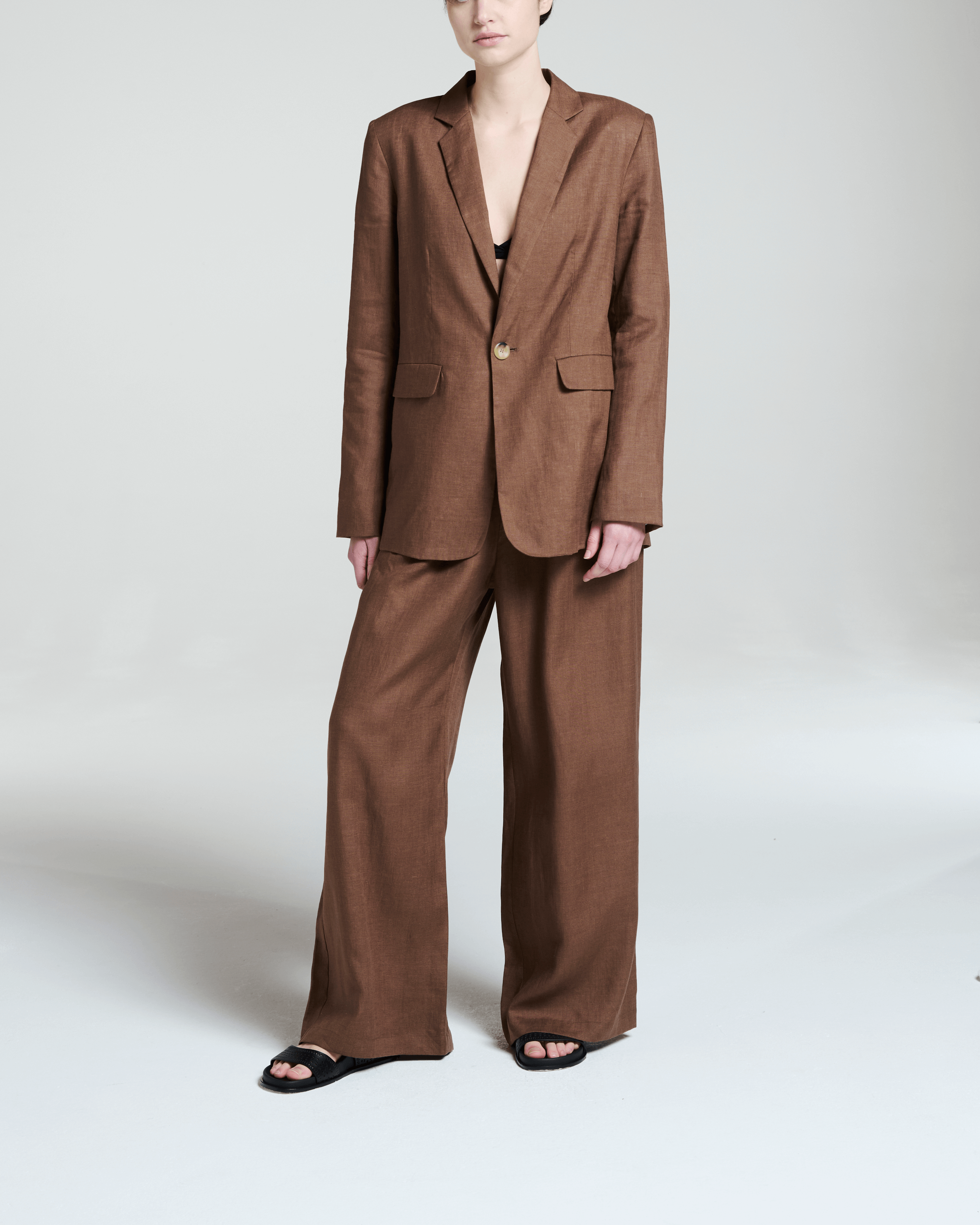 Azores Blazer Sepia Linen