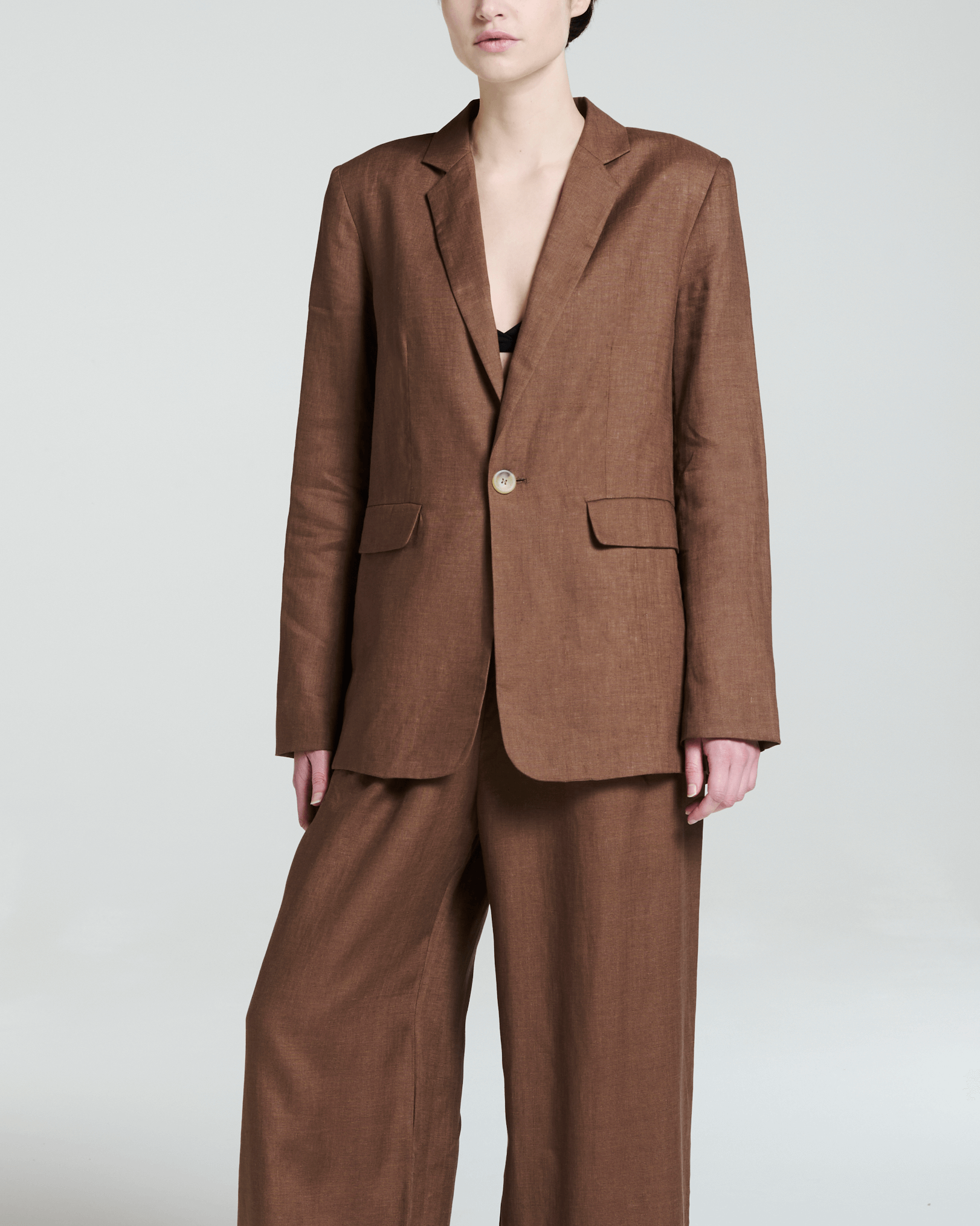 Azores Blazer Sepia Linen