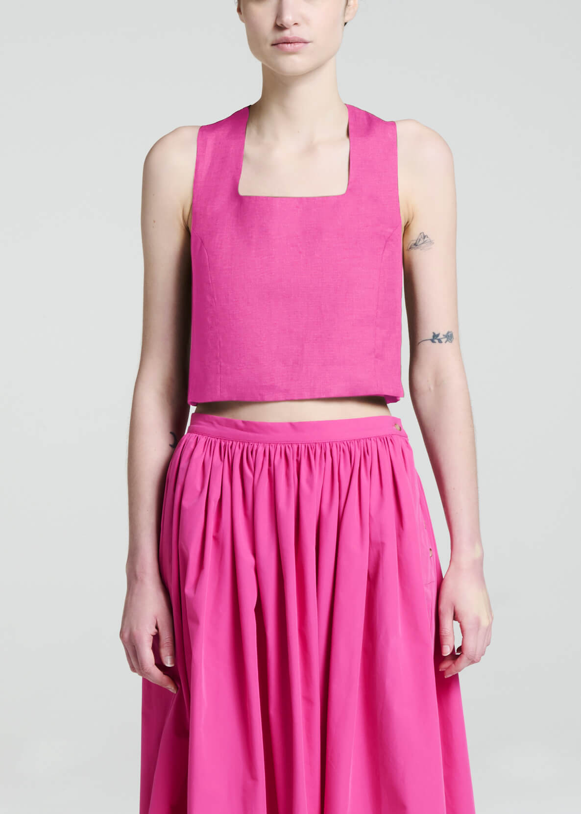 Cozumel Top Cerise Cotton Poplin