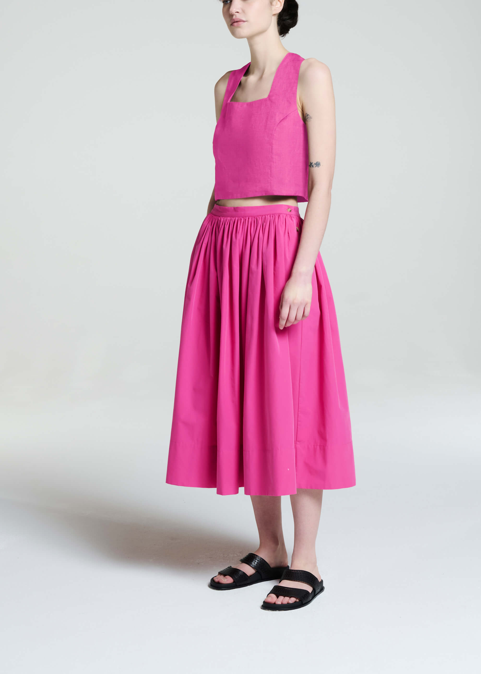 Cozumel Top Cerise Cotton Poplin