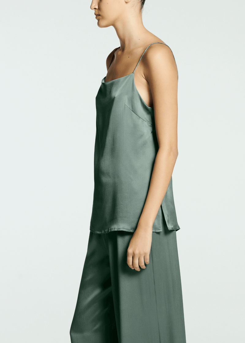 Tulum Top Sage Silk Charmeuse