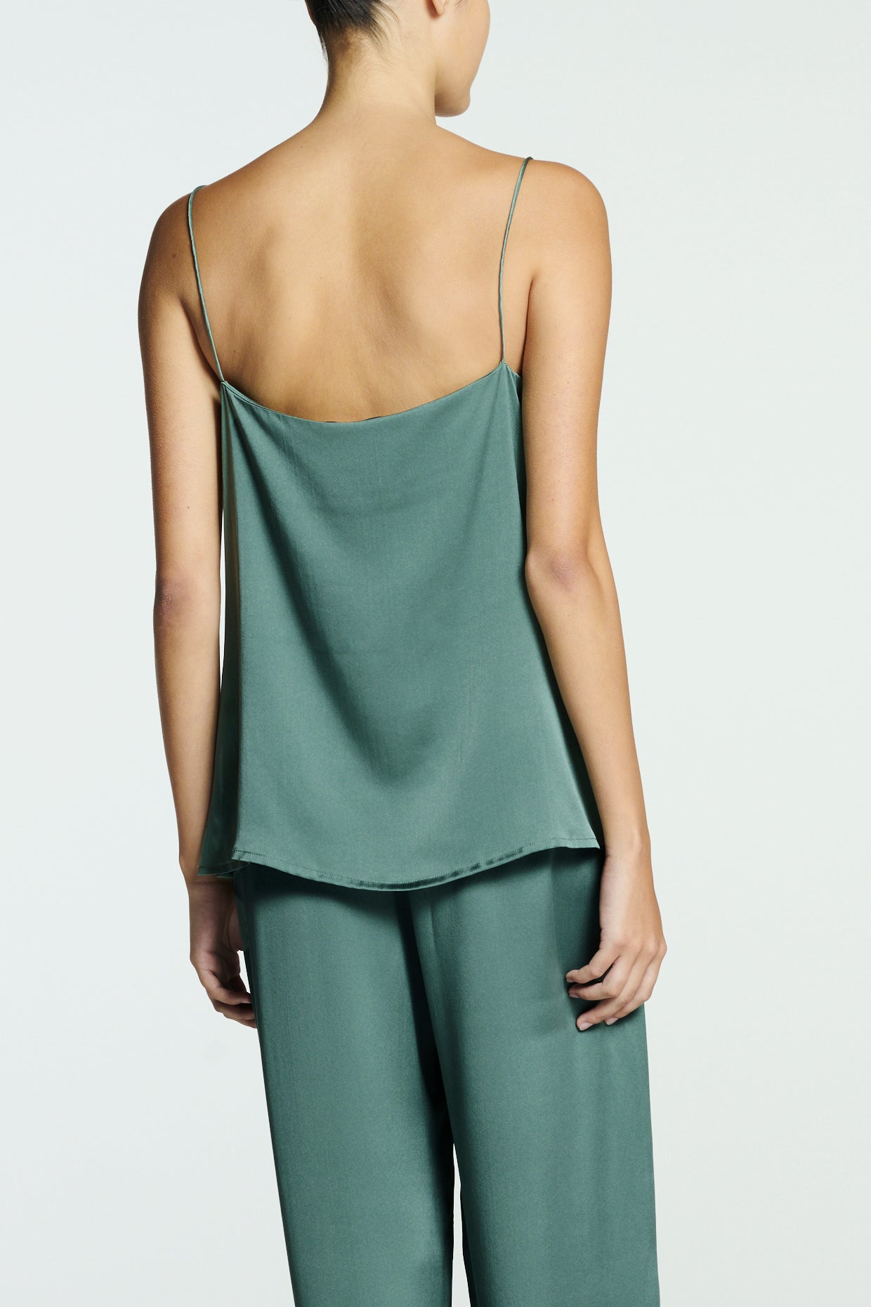 Tulum Top Sage Silk Charmeuse