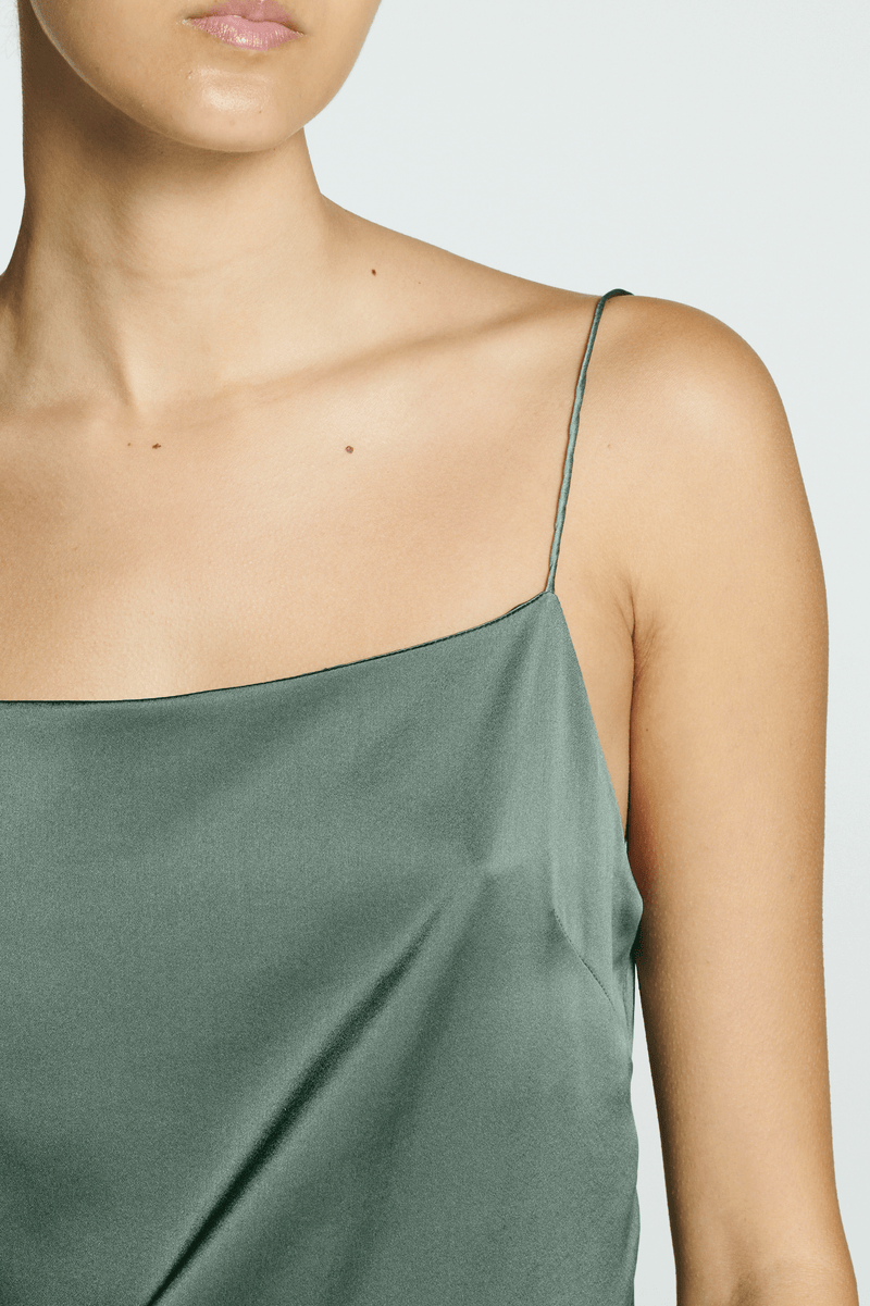 Tulum Top Sage Silk Charmeuse