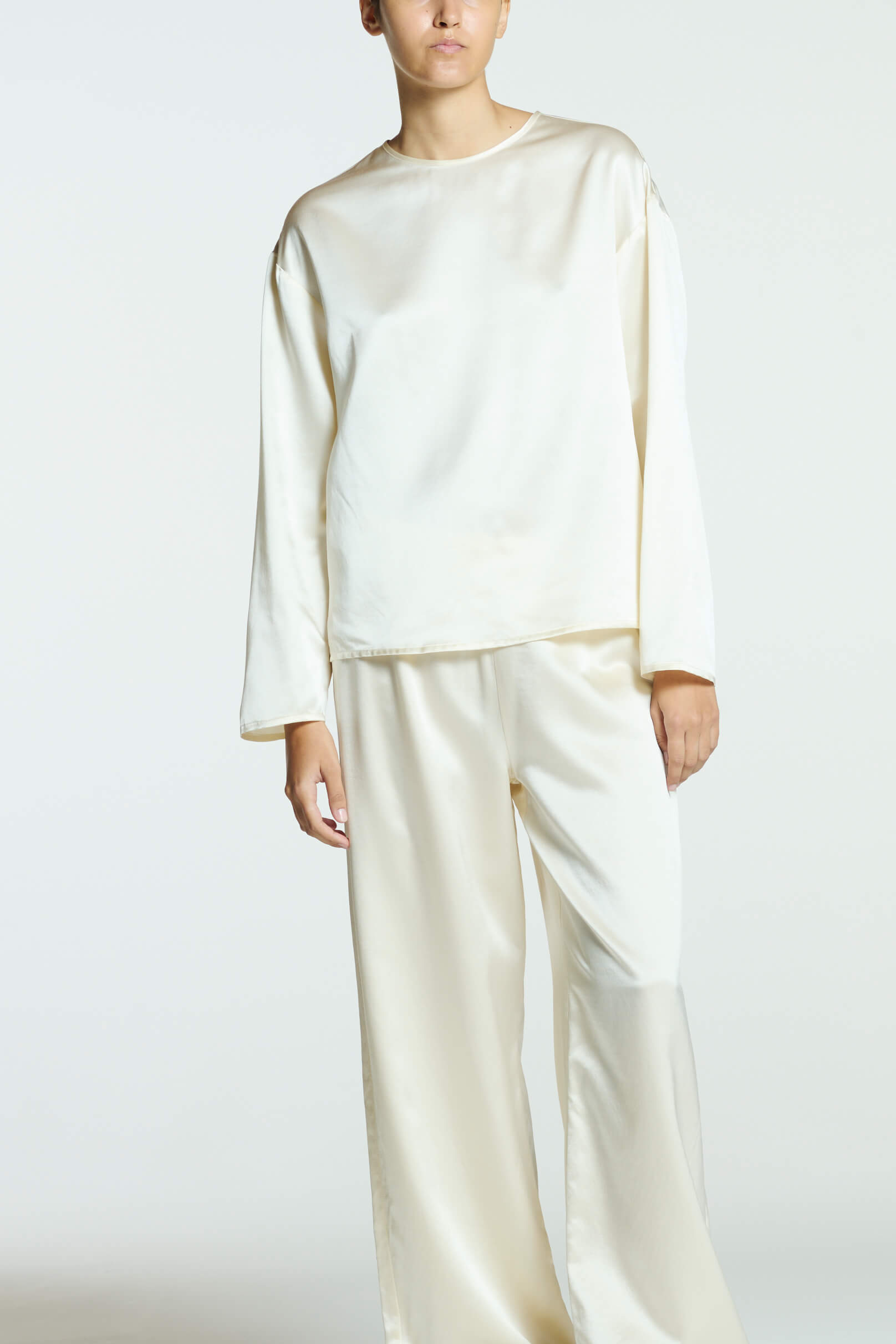 Byron Top Ivory Silk Wool