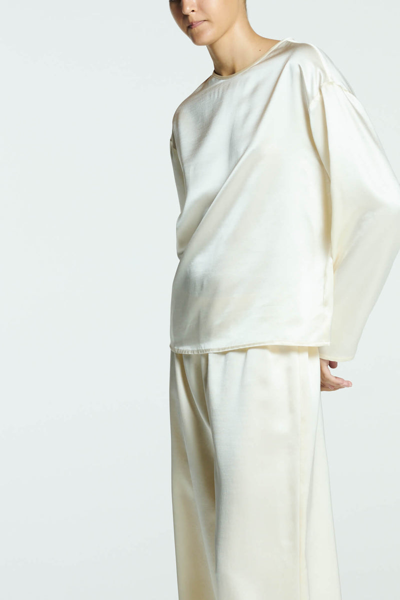 Byron Top Ivory Silk Wool