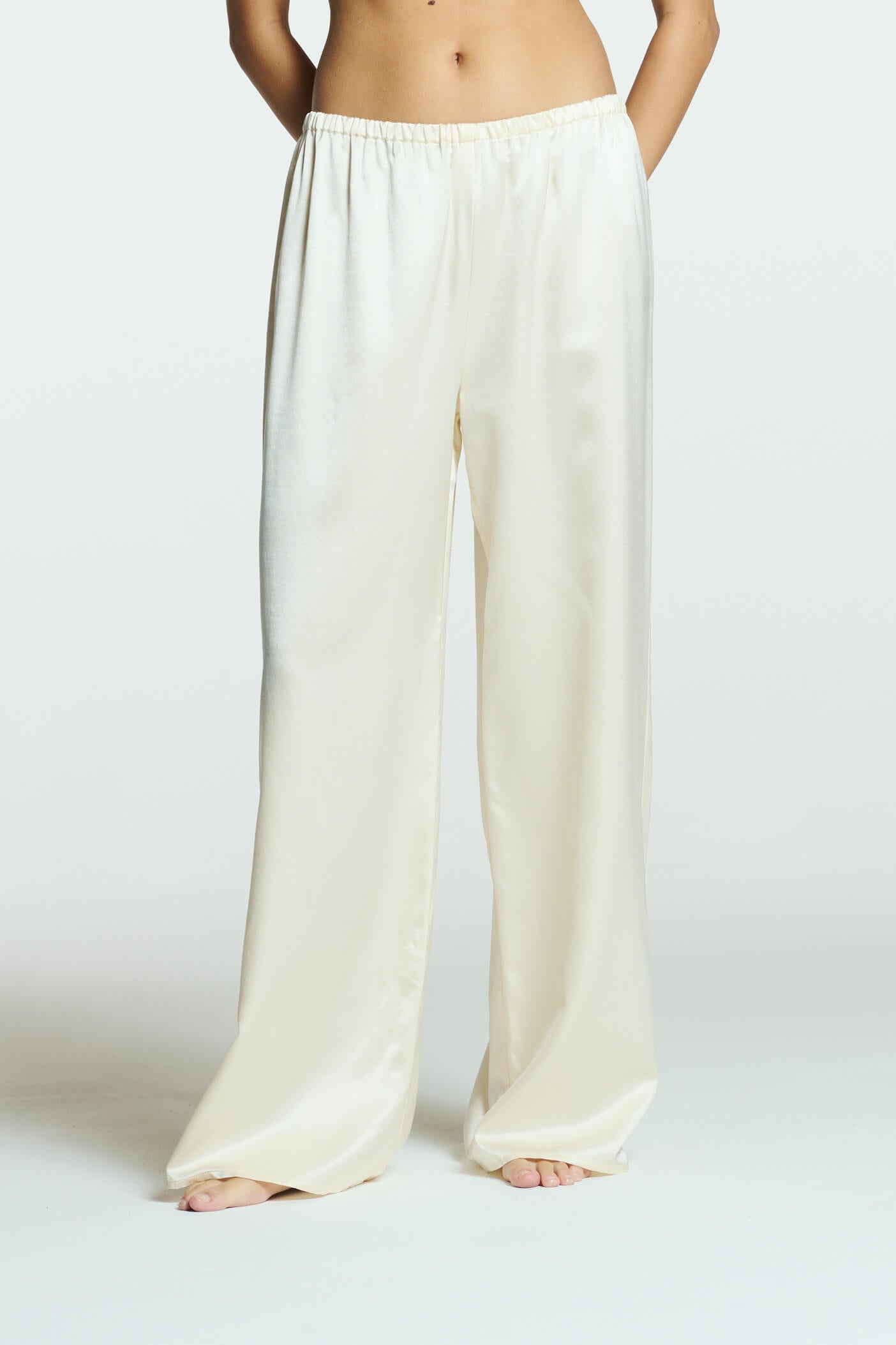 Austin Trouser Ivory Silk Wool