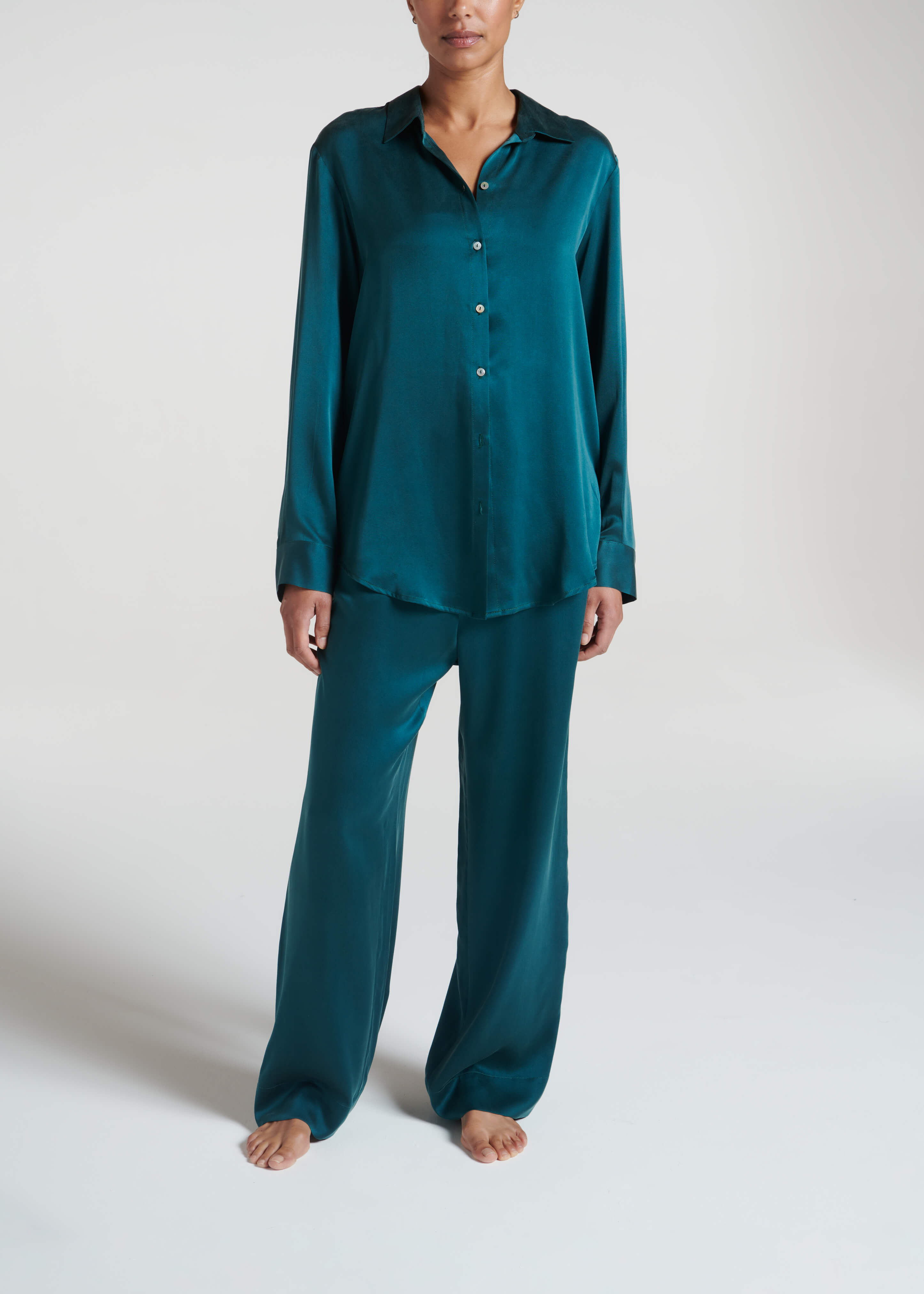 London Pyjama Top River Silk Charmeuse