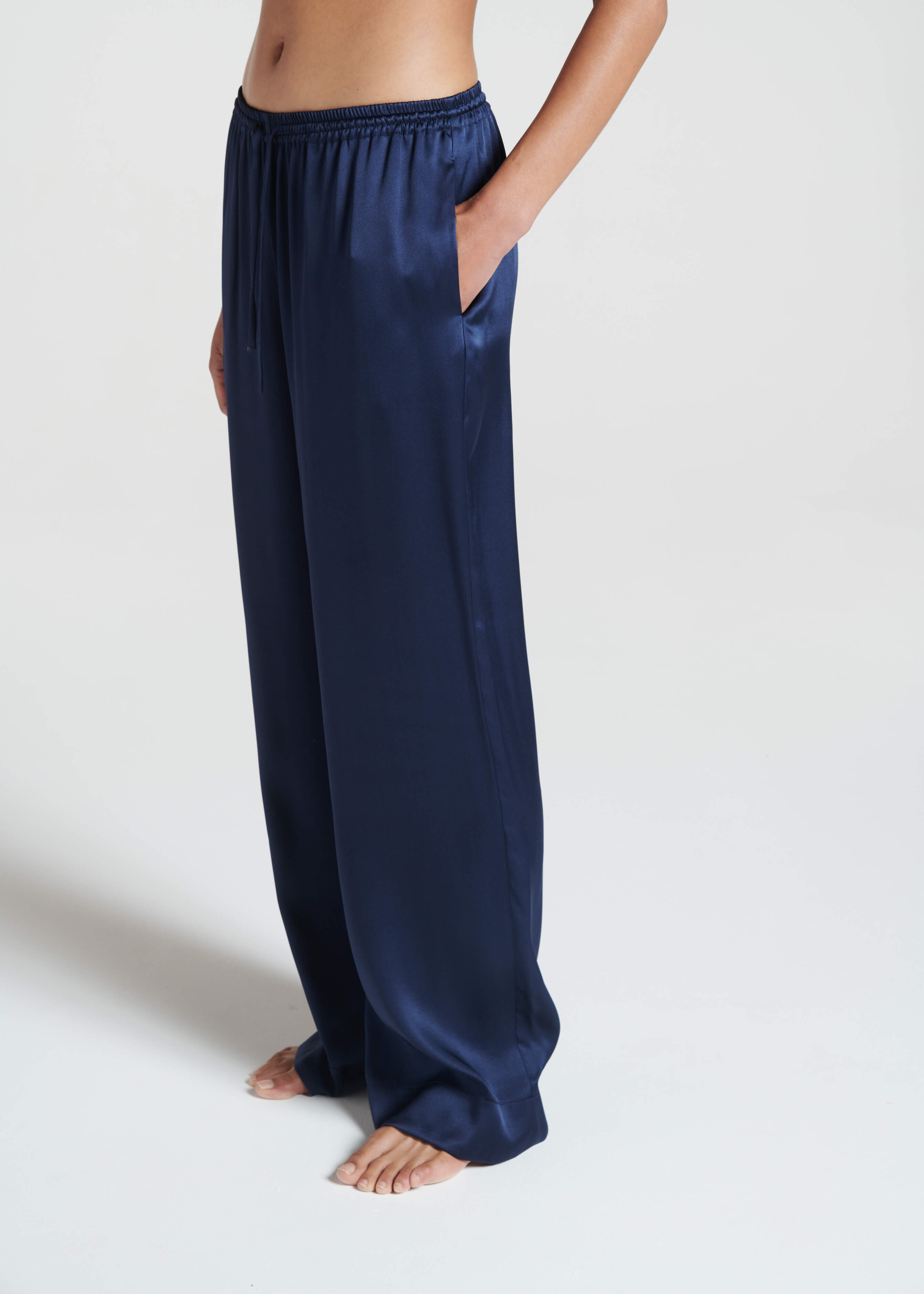 Aurelia Trouser Midnight Silk Satin