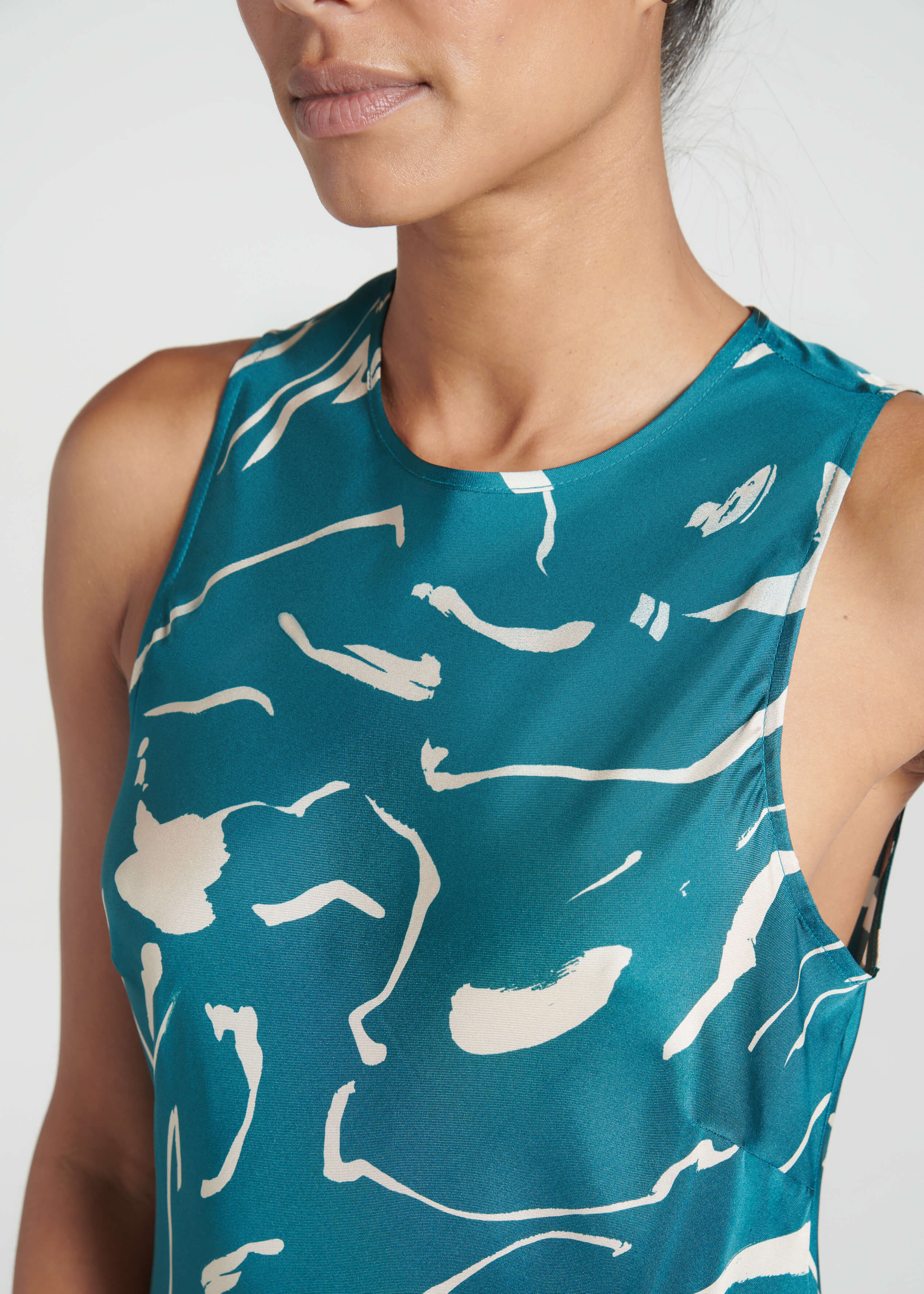 Valencia Dress Teal Tide Silk Twill