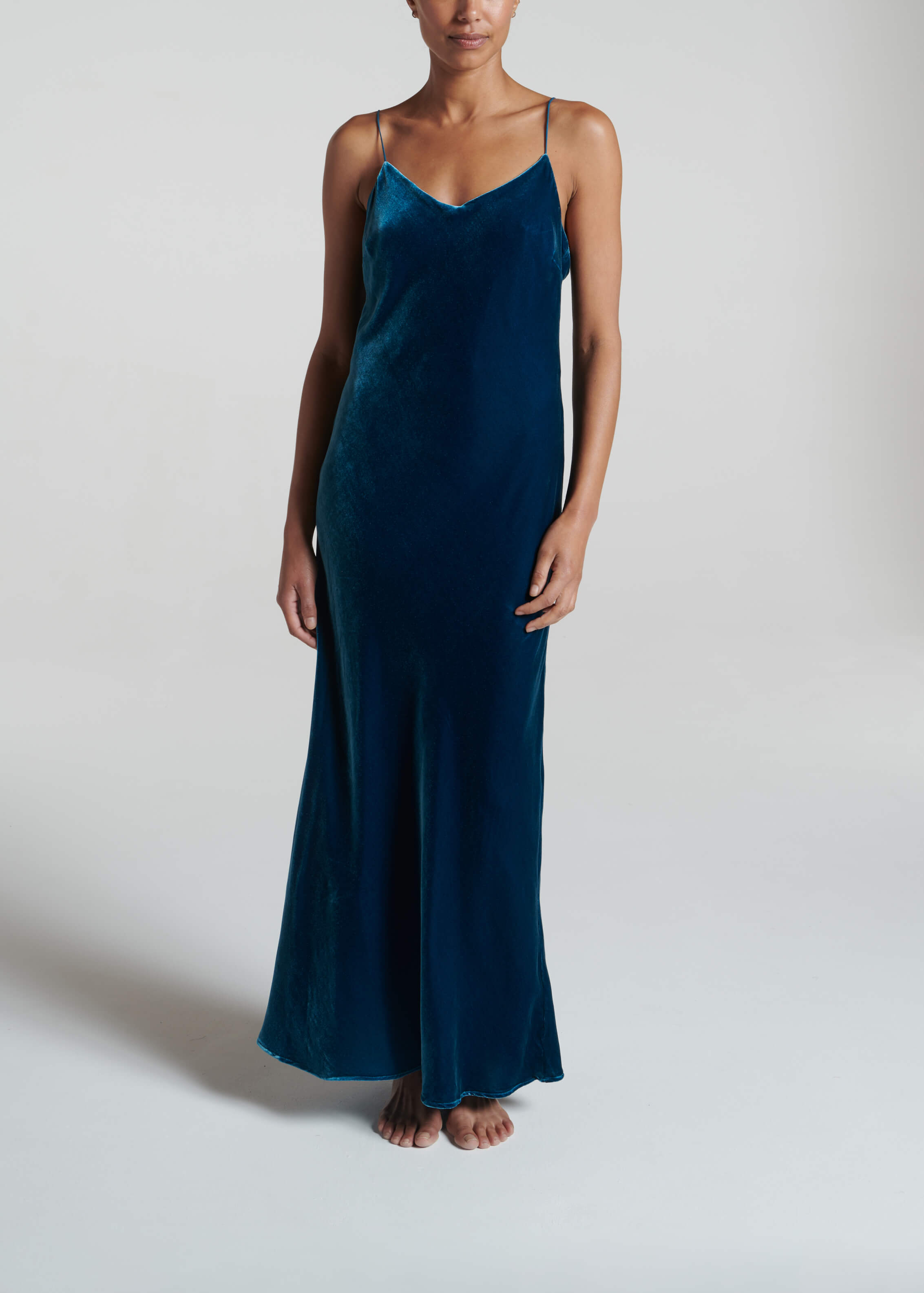 Blue velvet hot sale slip dress