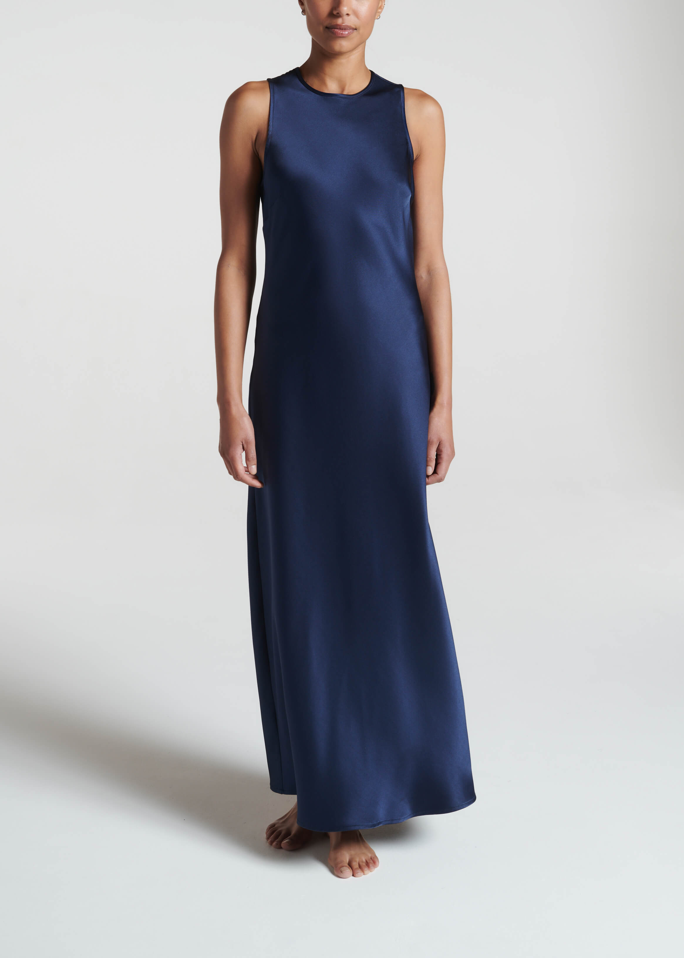 Midnight blue hot sale silk dress