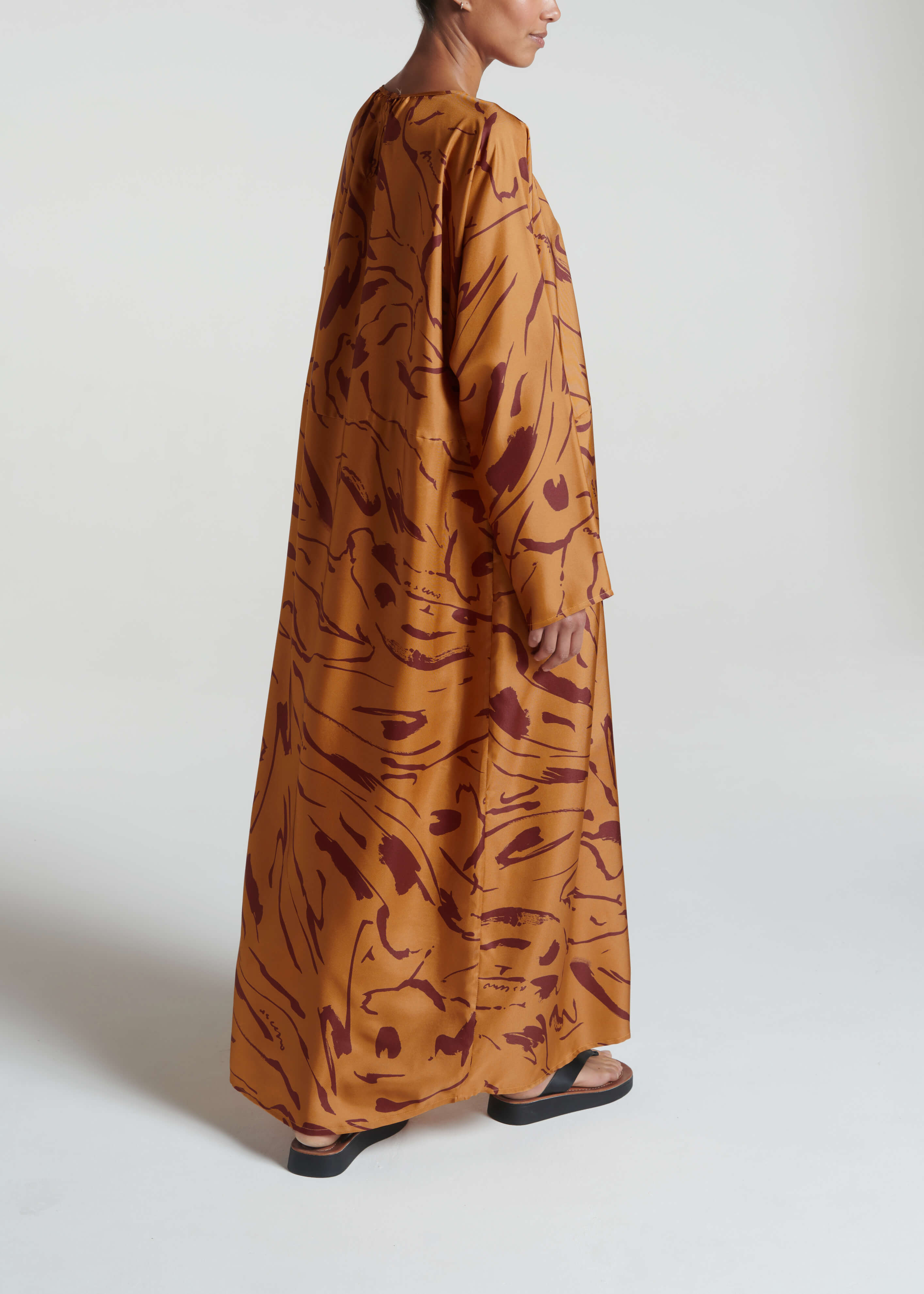 Rhodes Dress Ochre Tide Silk Twill