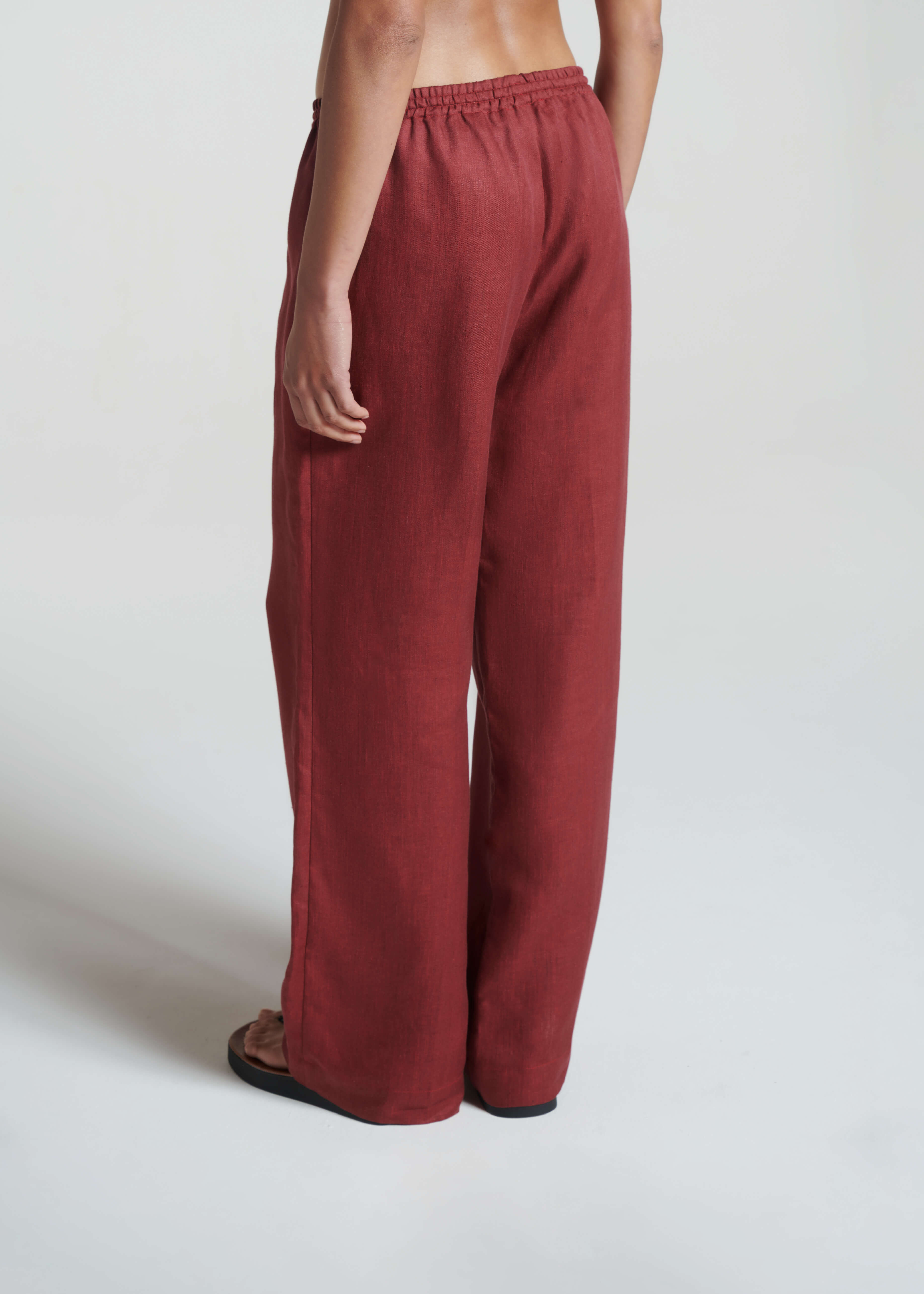 Aurelia Trouser Merlot Heavy Linen