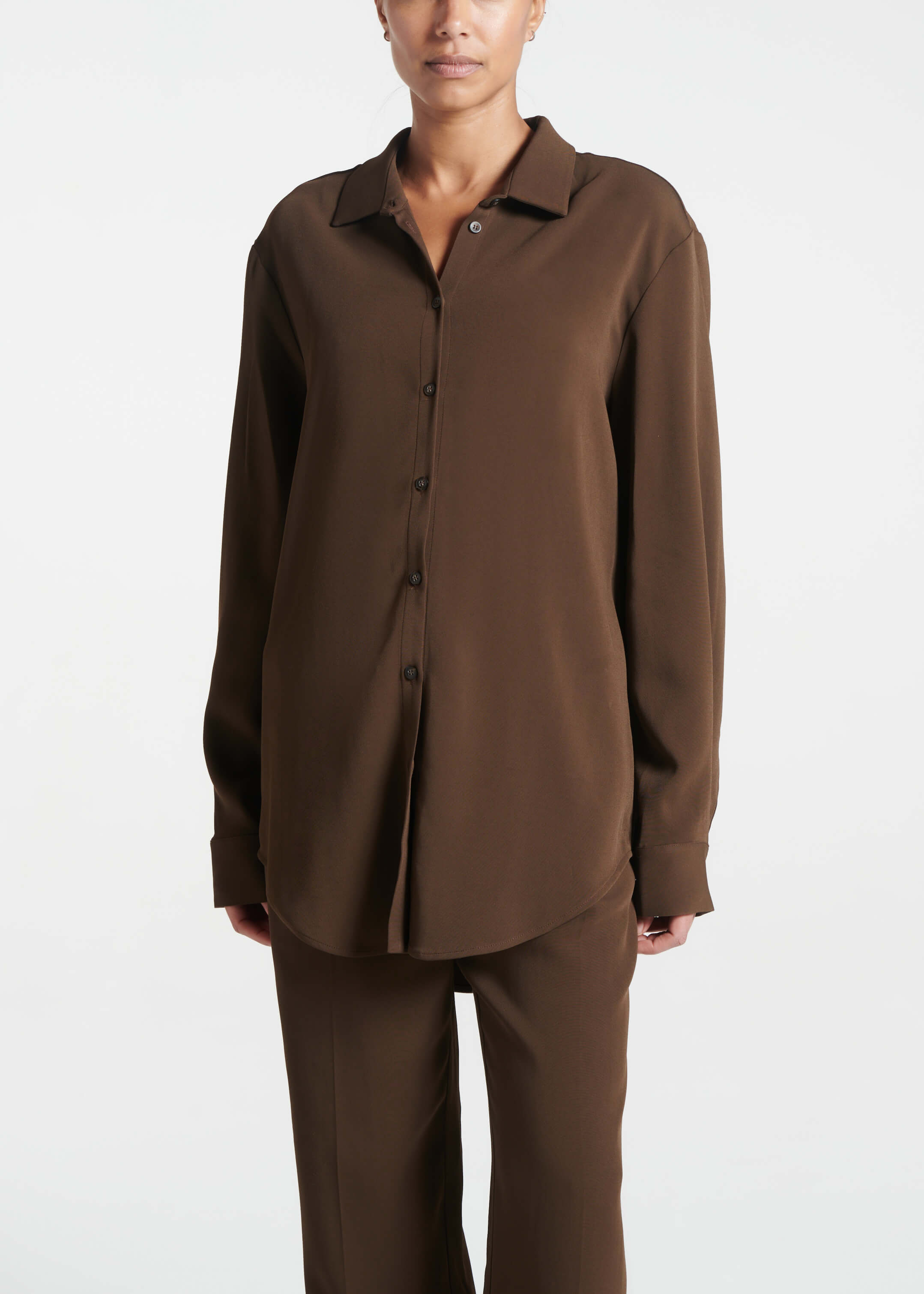 London Top Coffee Viscose Crepe