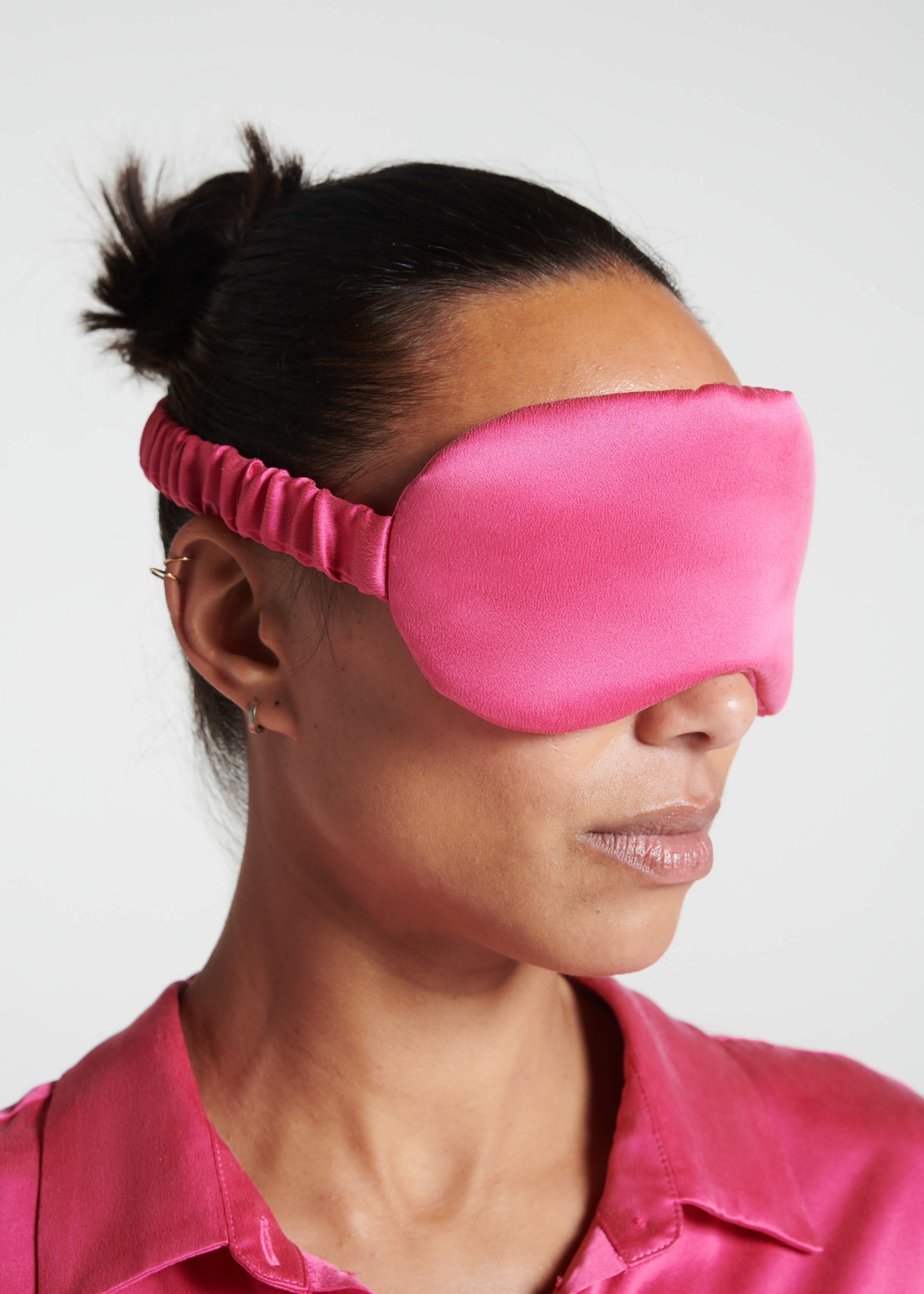 London Eye Mask Hot Pink Silk Charmeuse