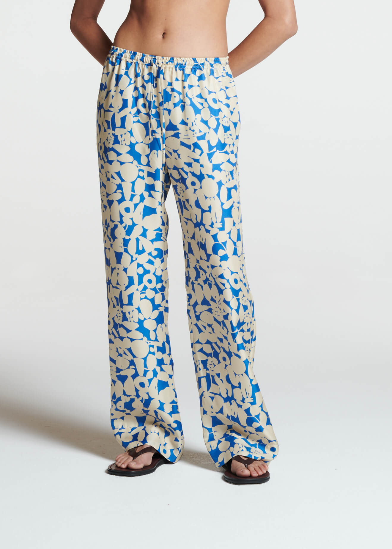 Aurelia Trouser Cobalt Pebble Silk Twill