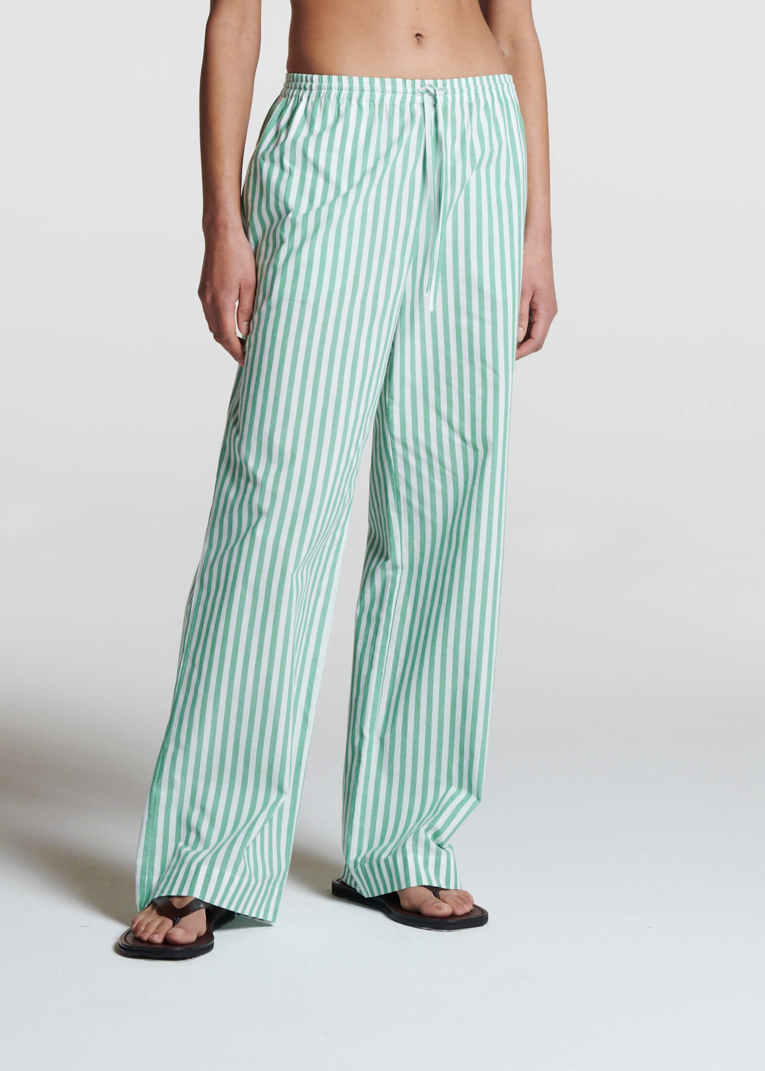 Aurelia Trouser Green Stripe Cotton