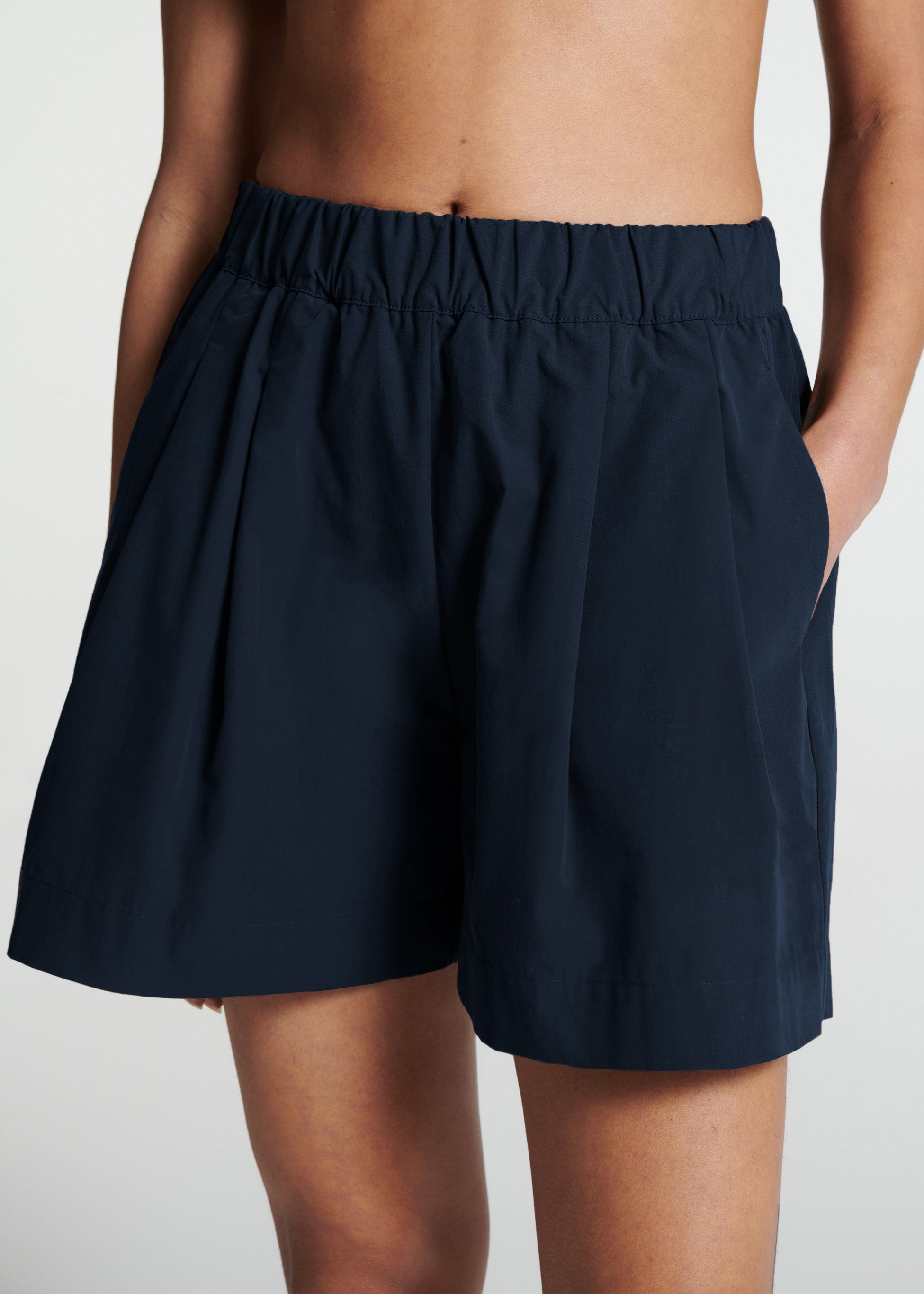 Zurich Short Navy Cotton Poplin