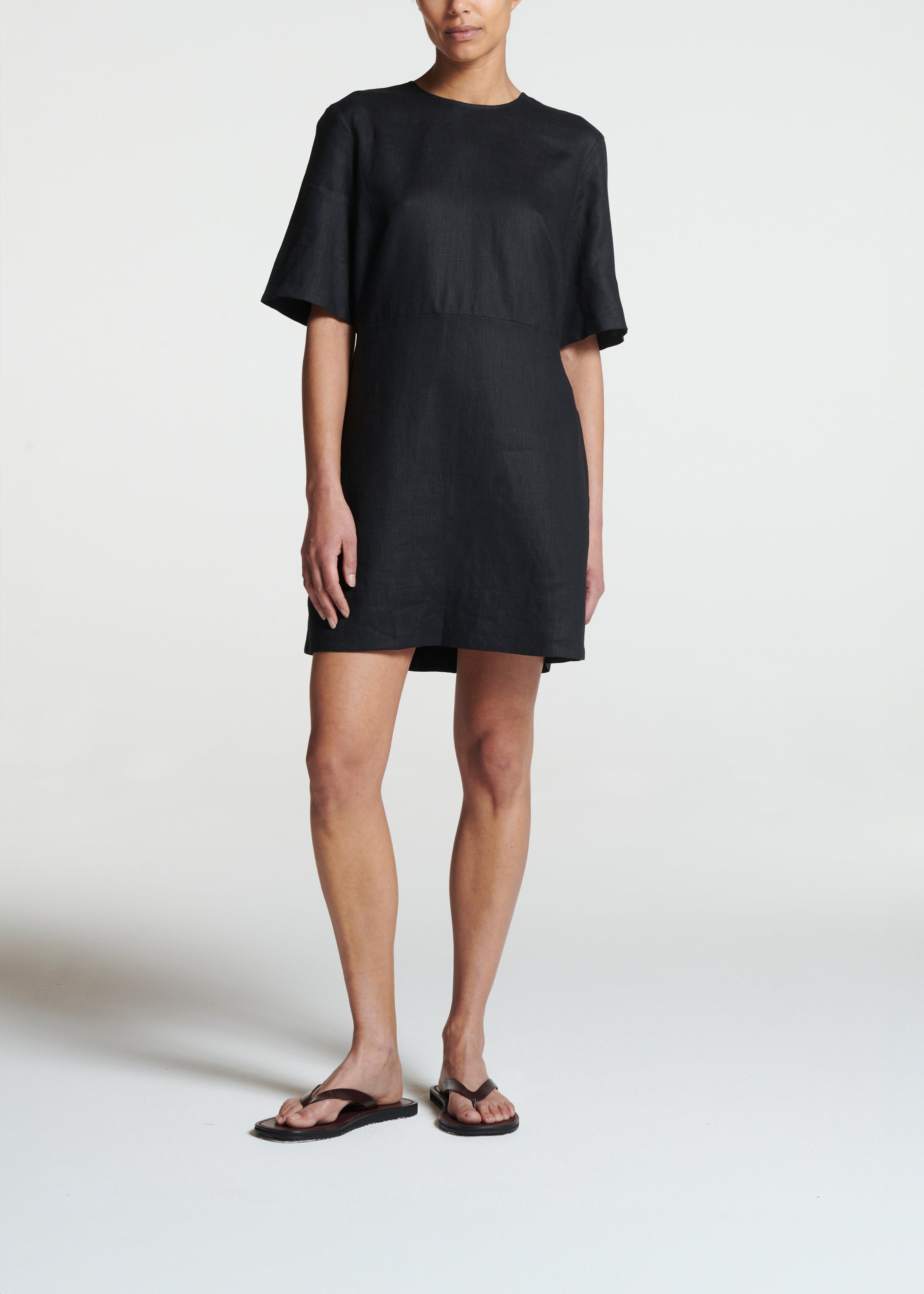 Florence Dress Black Linen