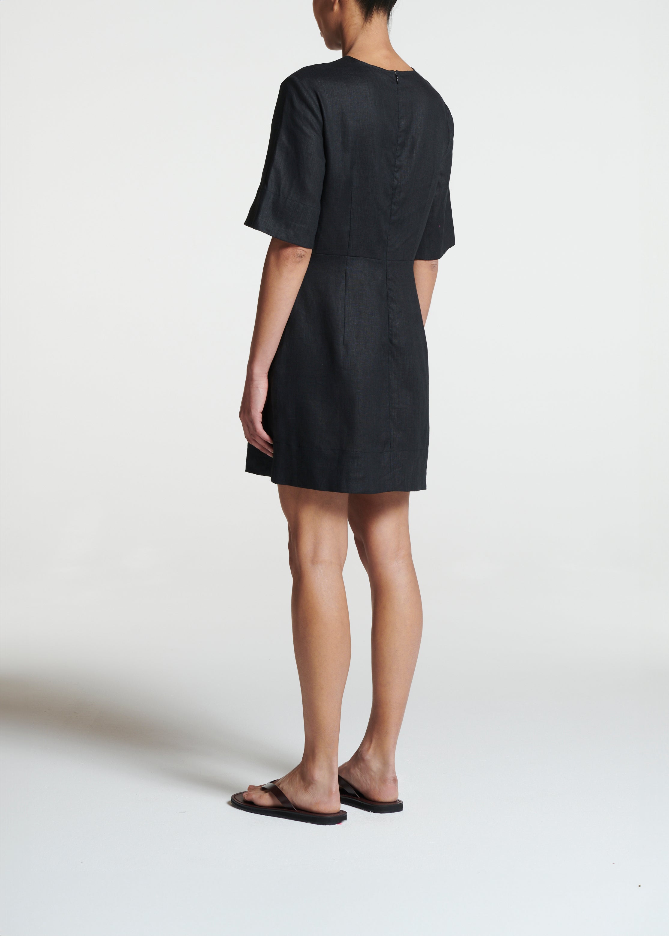 Florence Dress Black Linen