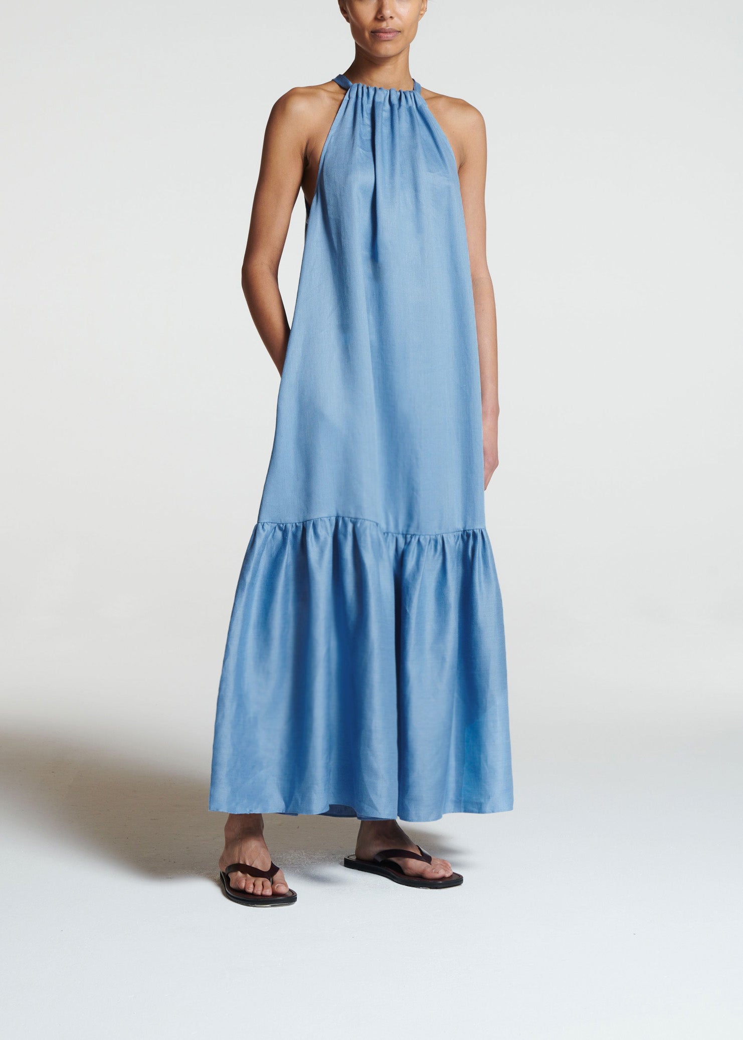 Ibiza Dress Cornflower Heavy Linen