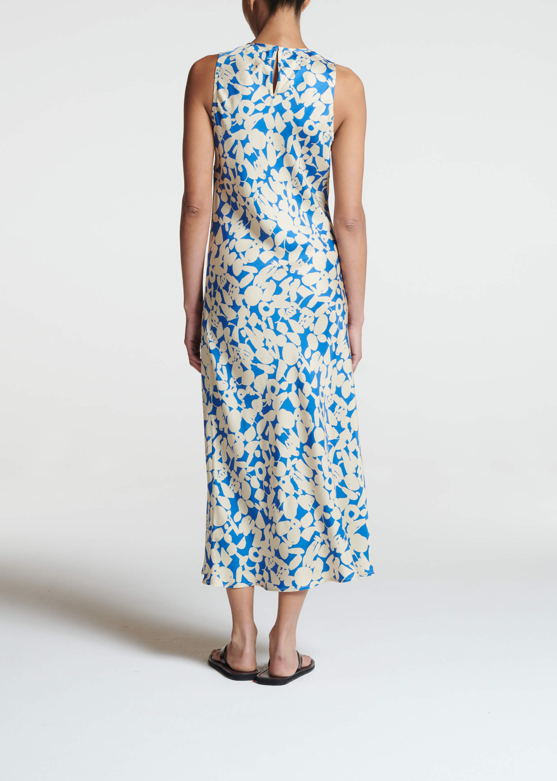 Valentina Dress Cobalt Pebble Silk Twill