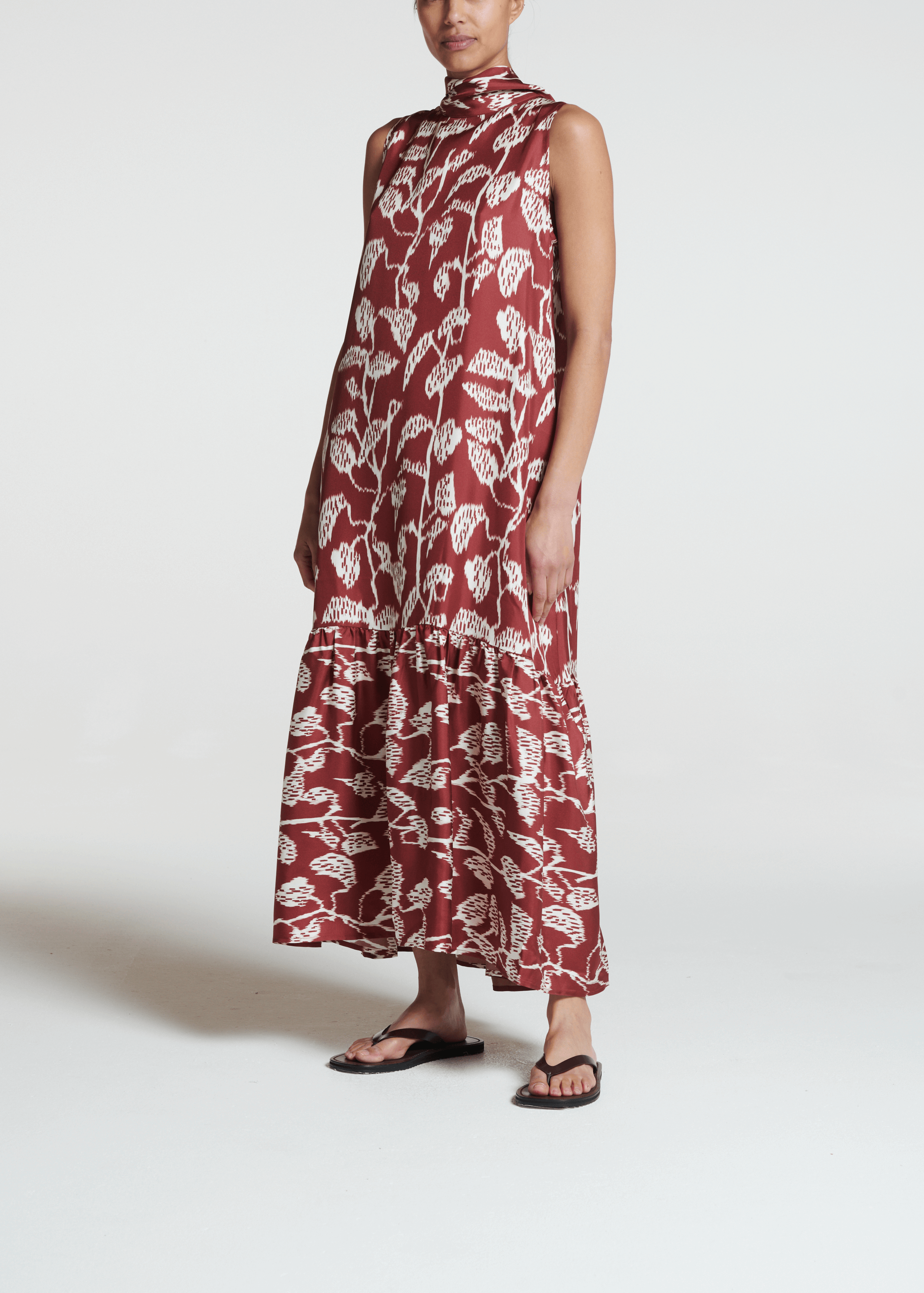 Oslo Dress Burgundy Vine Silk Twill