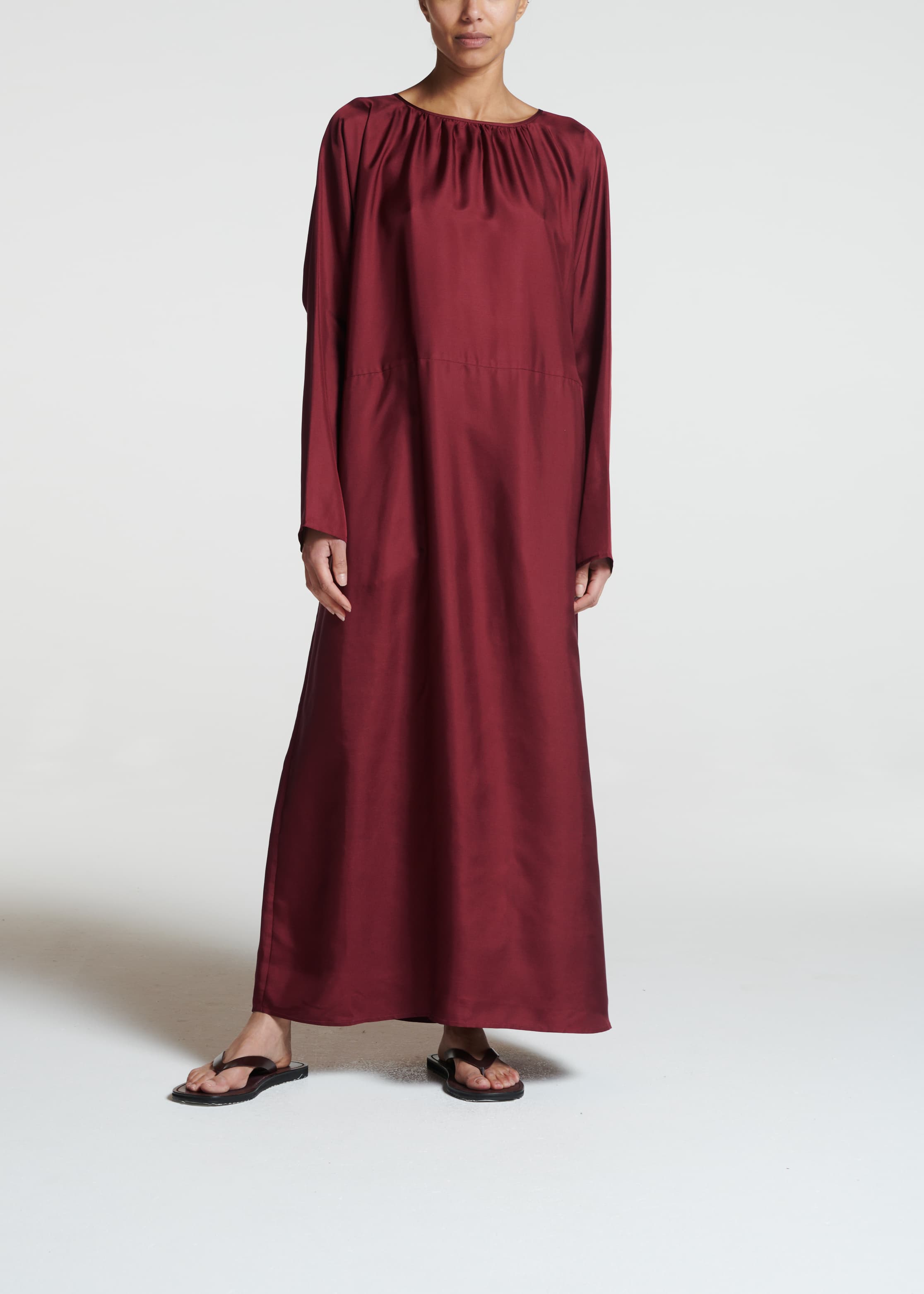 Rhodes Dress Burgundy Silk Twill