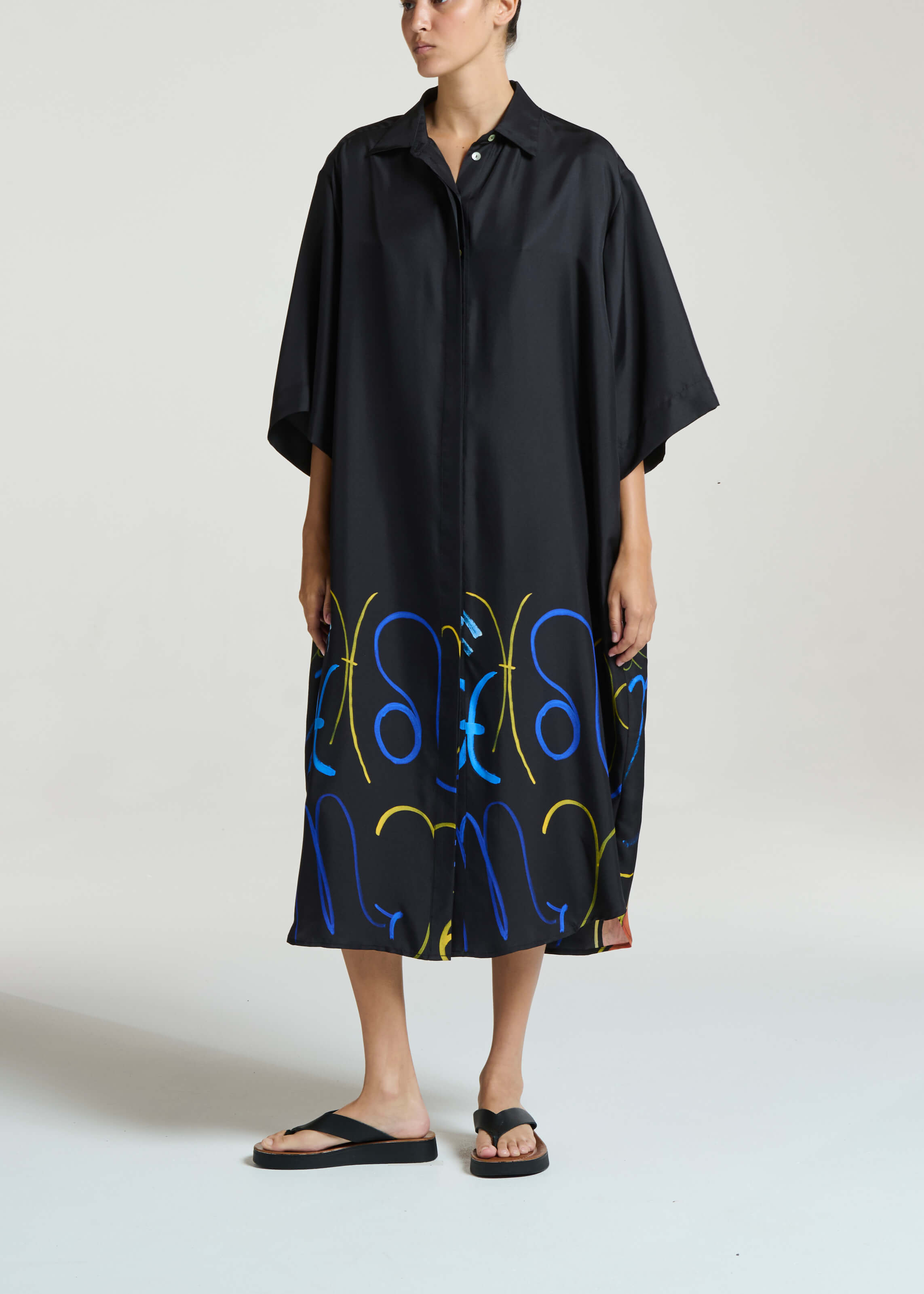 Catania Dress Zodiac Noir Silk Twill