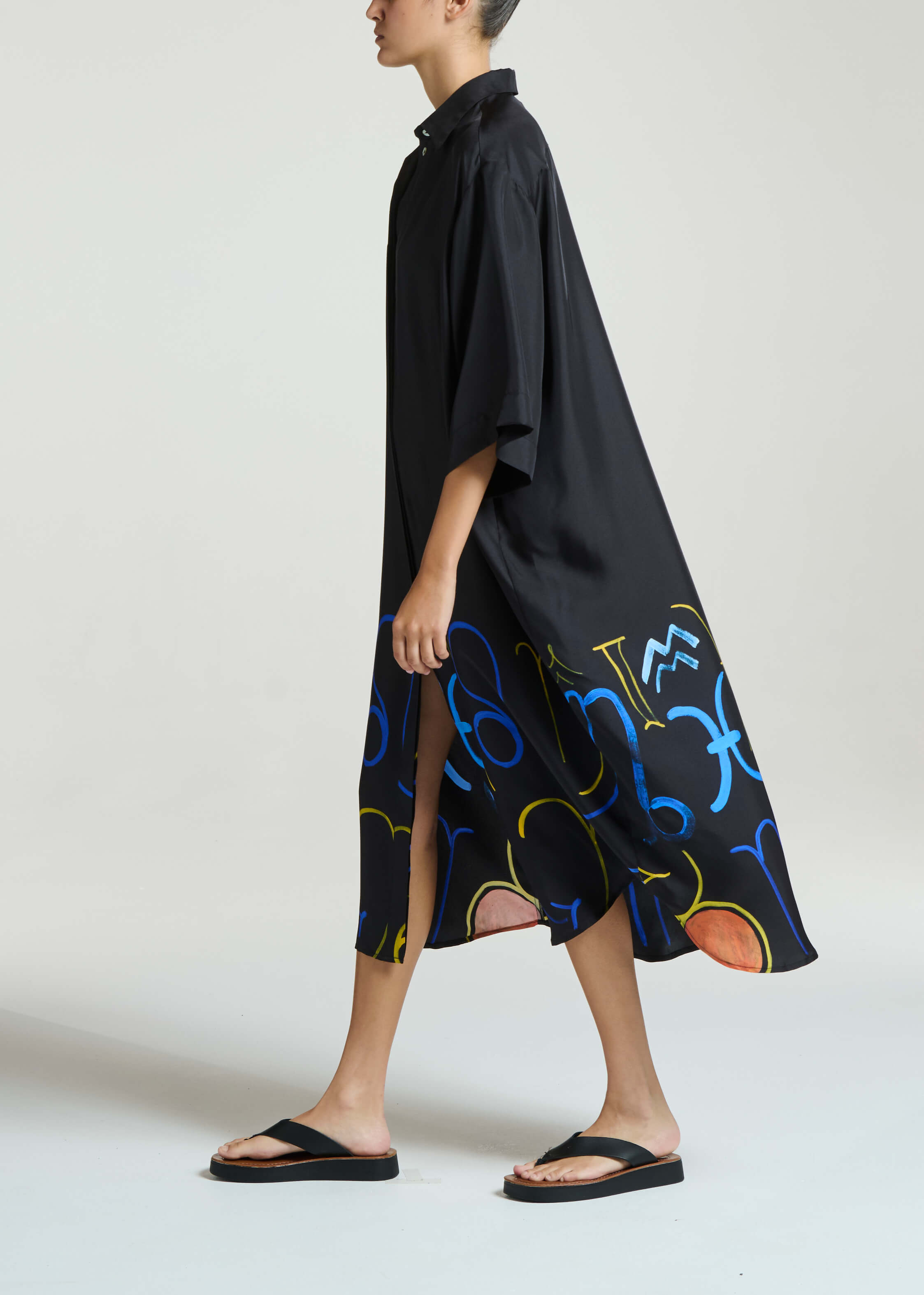 Catania Dress Zodiac Noir Silk Twill