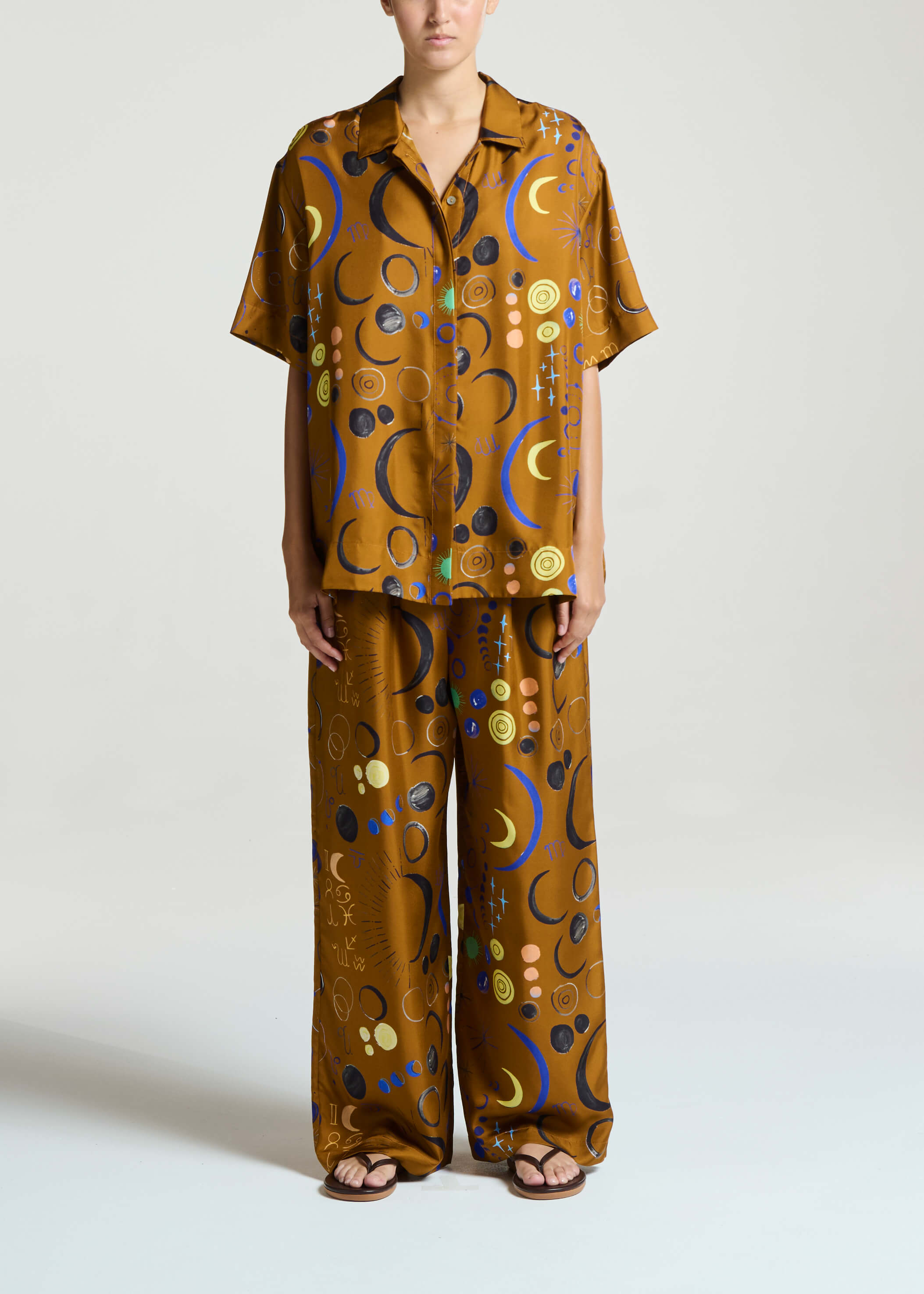 Montauk Shirt Celestial Copper Silk Twill