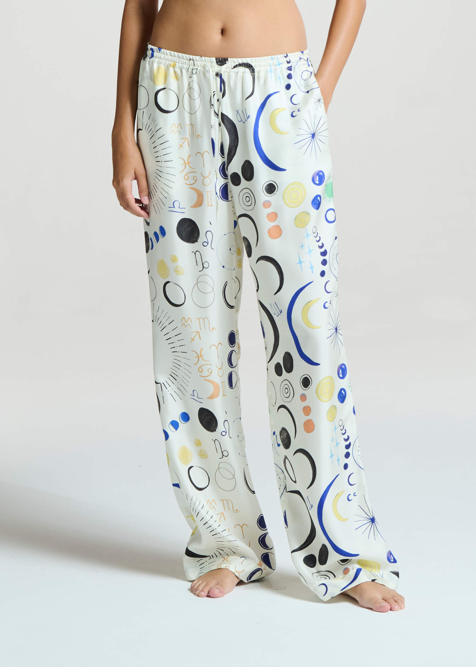 Aurelia Trouser Celestial Ecru Silk Twill