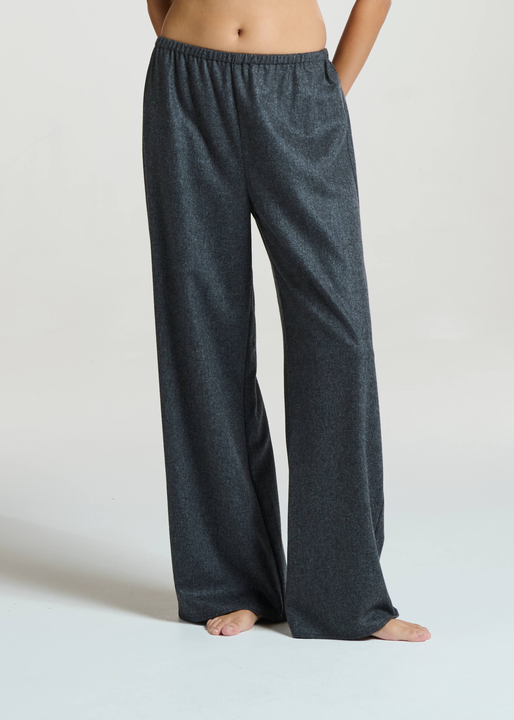 Austin Trousers Charcoal Wool Cashmere Flannel