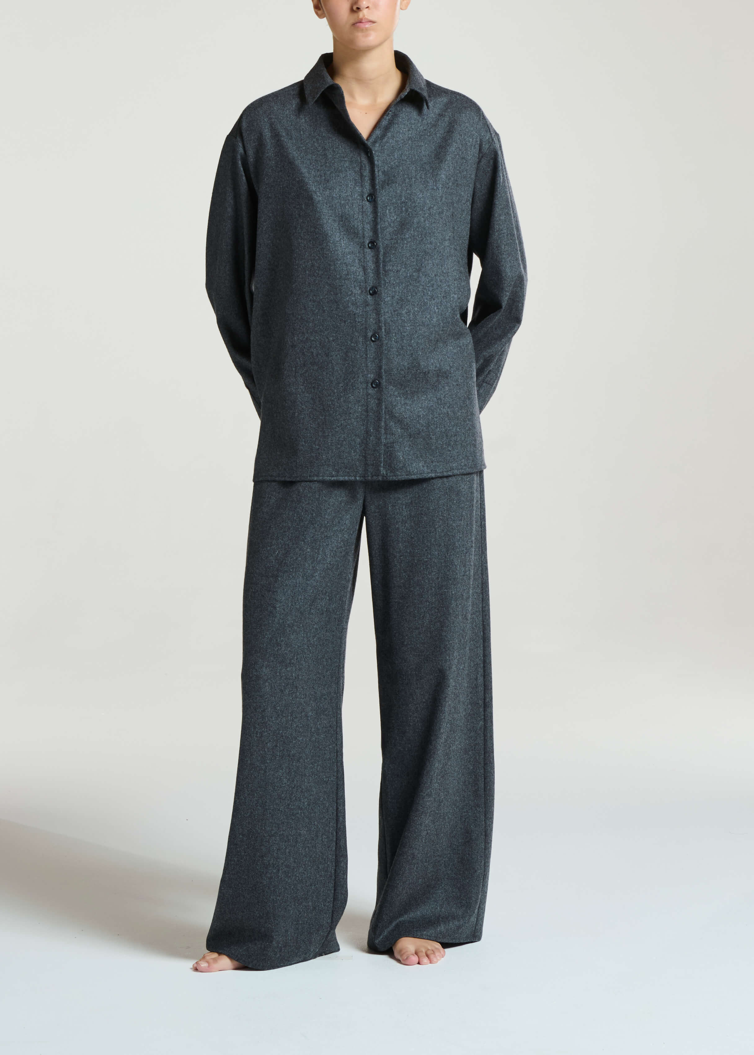 Austin Trousers Charcoal Wool Cashmere Flannel