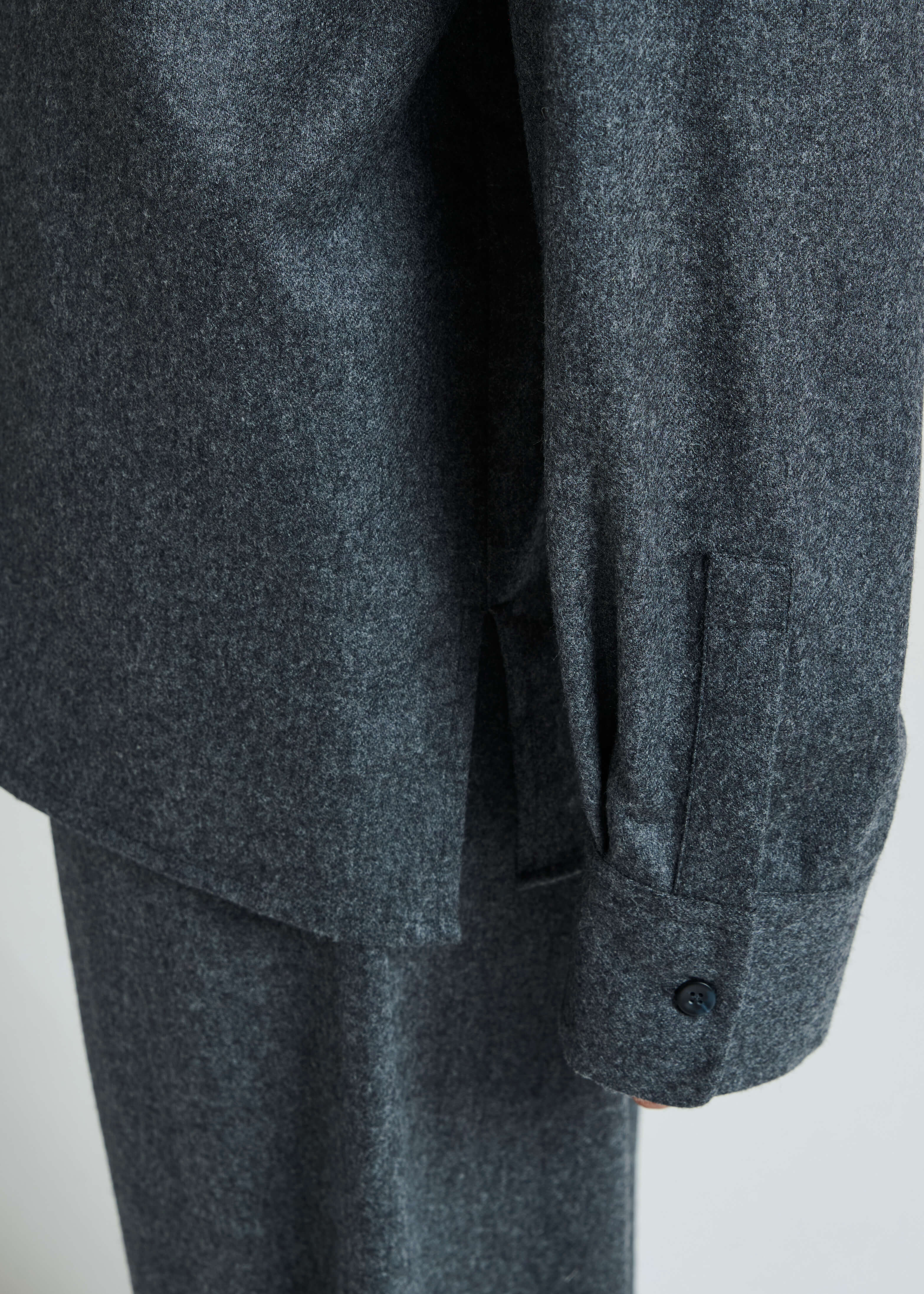 Maya Shirt Charcoal Wool Cashmere Flannel