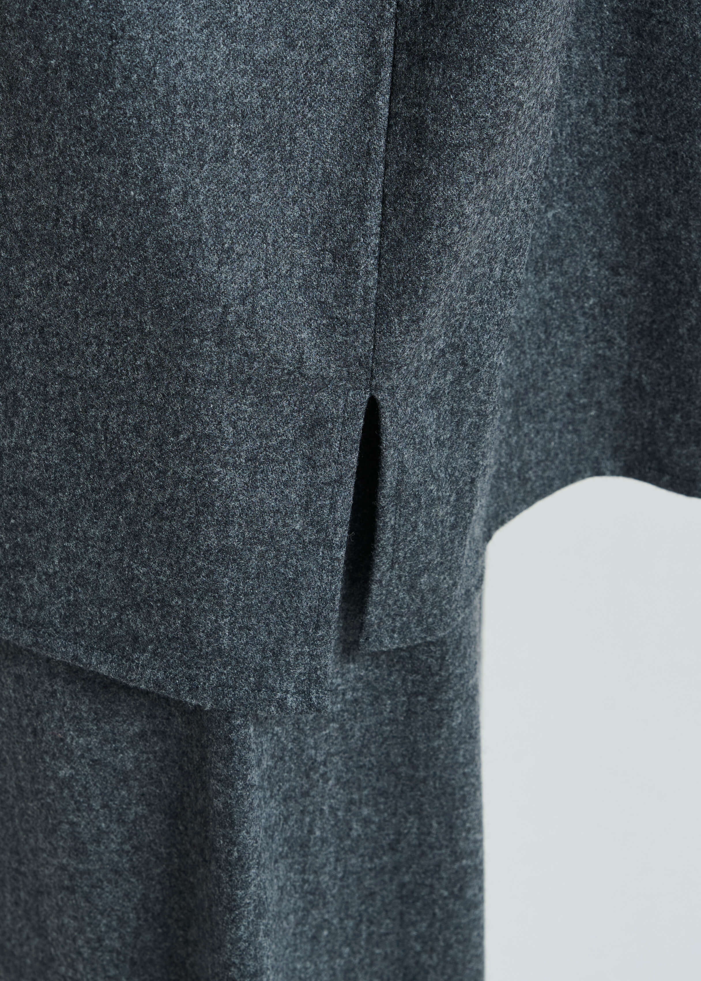 Maya Shirt Charcoal Wool Cashmere Flannel