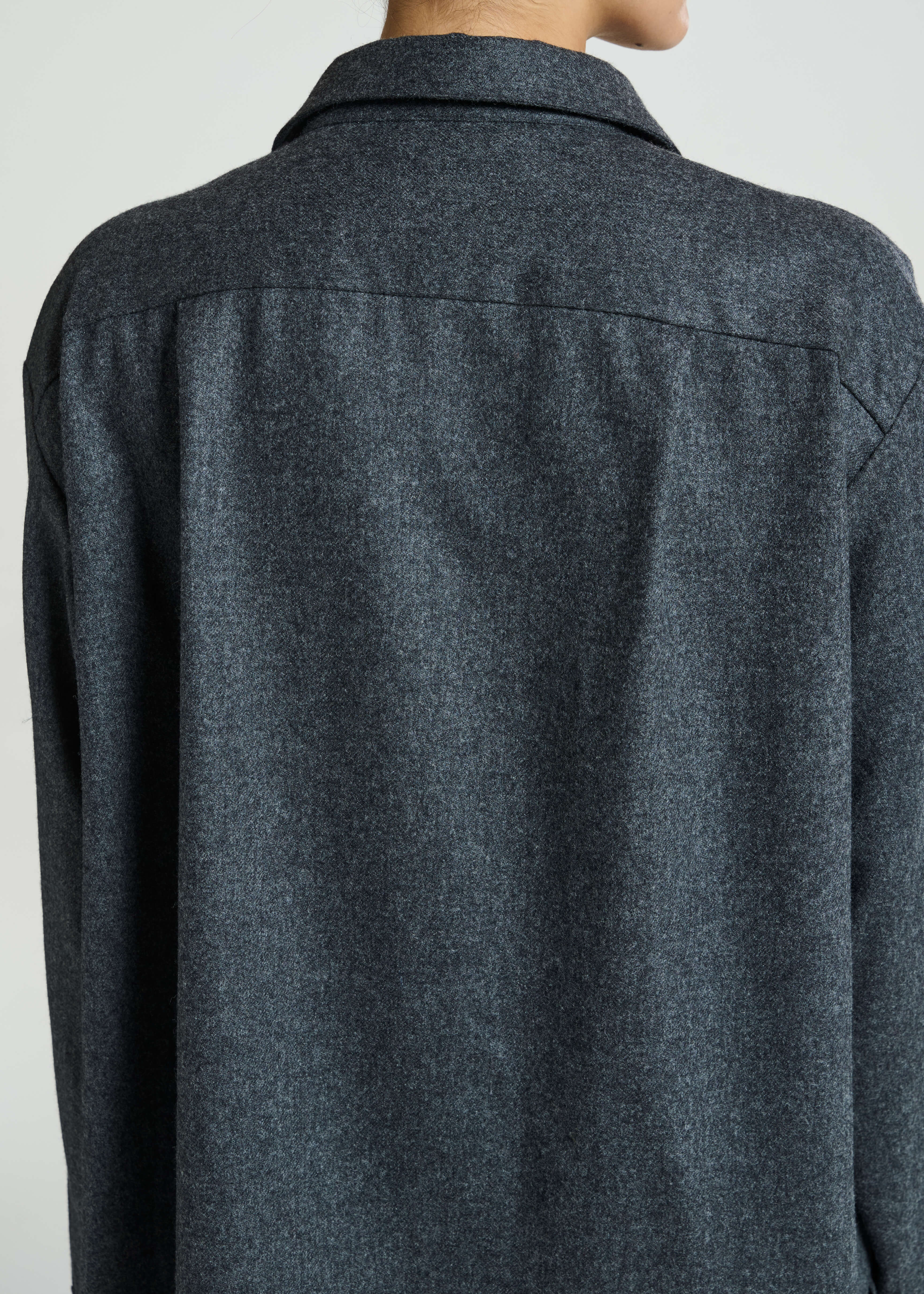 Maya Shirt Charcoal Wool Cashmere Flannel