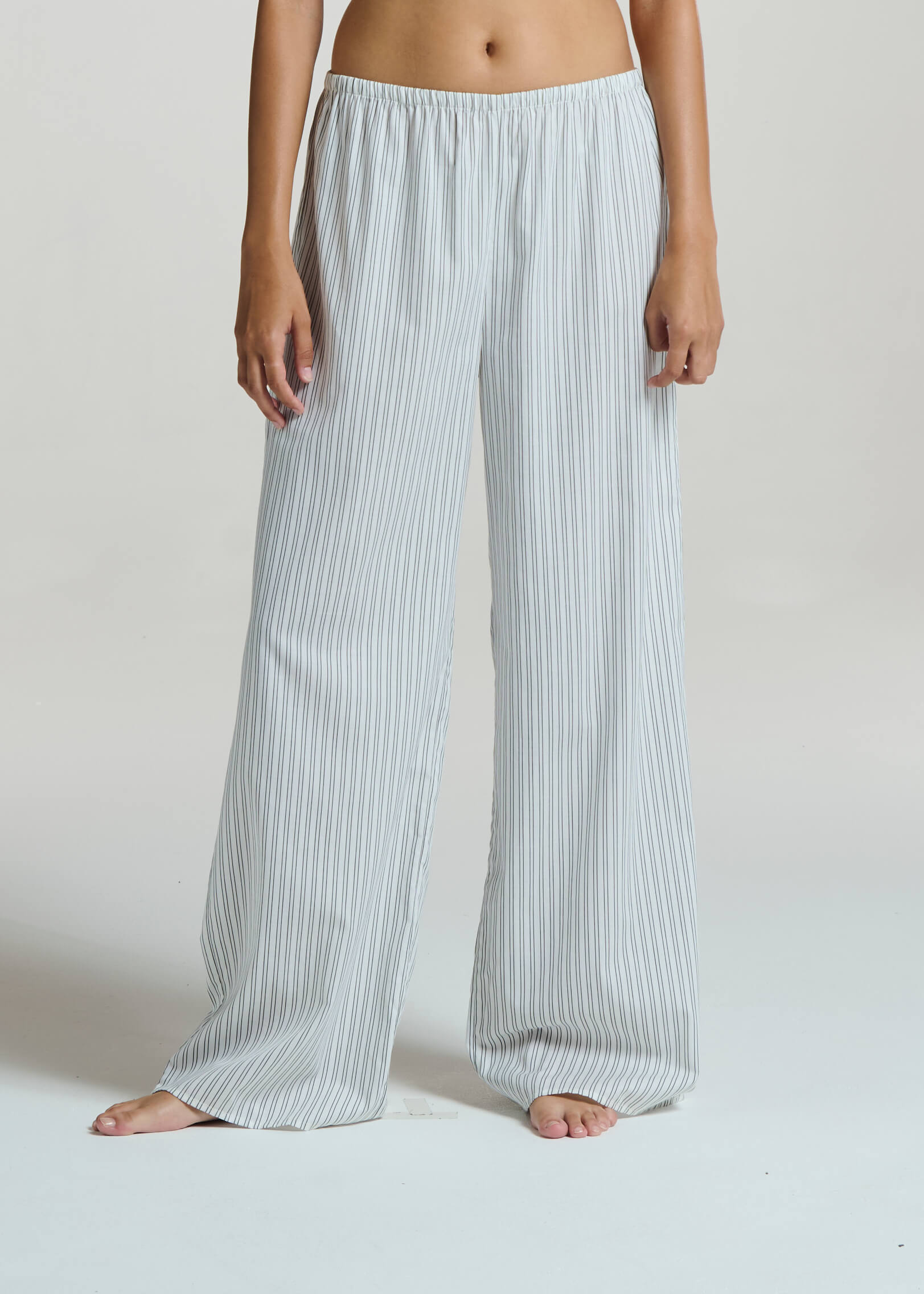 Austin Trouser White Charcoal Stripe Cotton Viscose